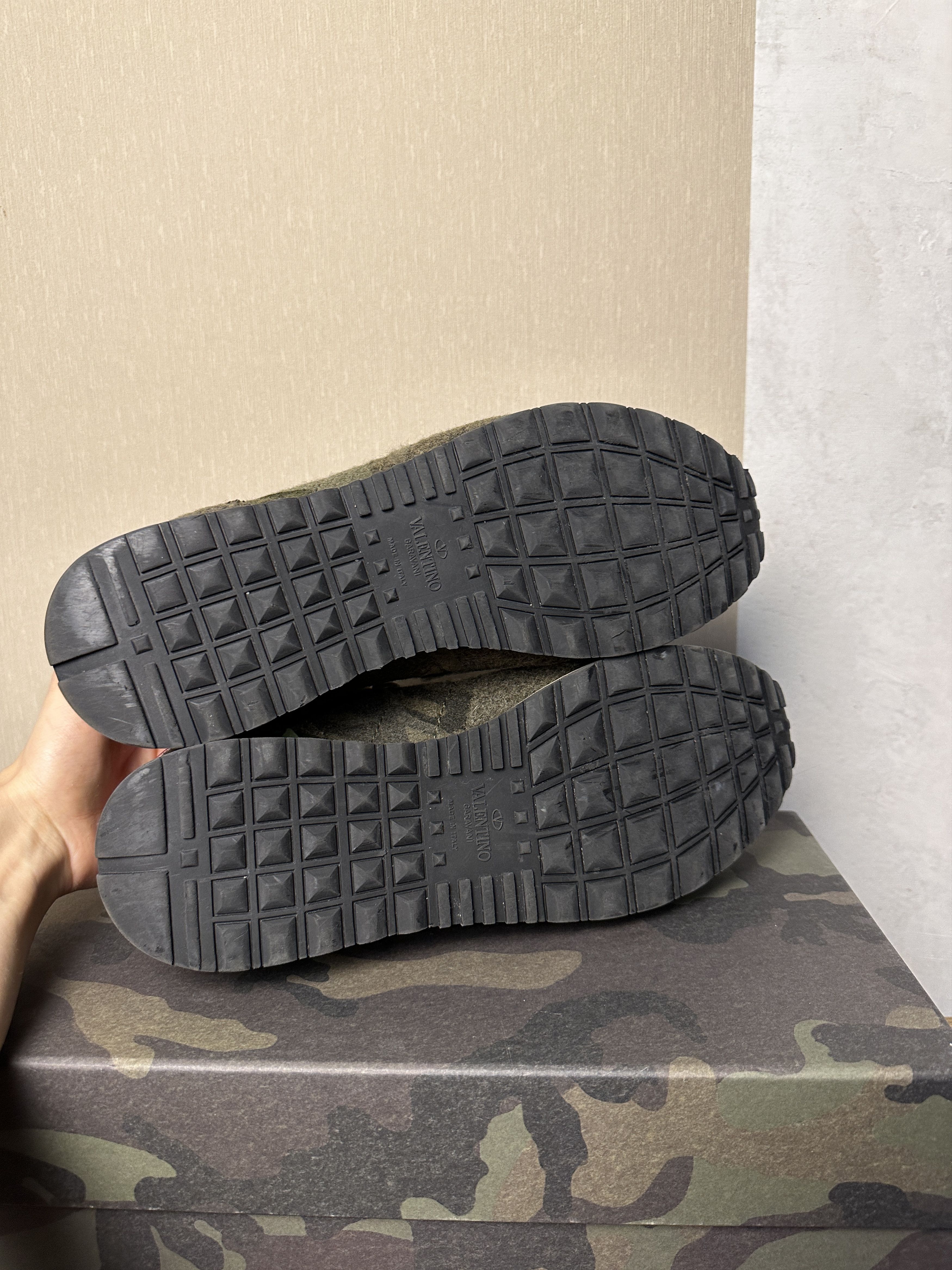 Valentino VALENTINO Rockrunner Felt Camo Trainer Sneaker Olive Size US 11 / EU 44 - 7 Thumbnail