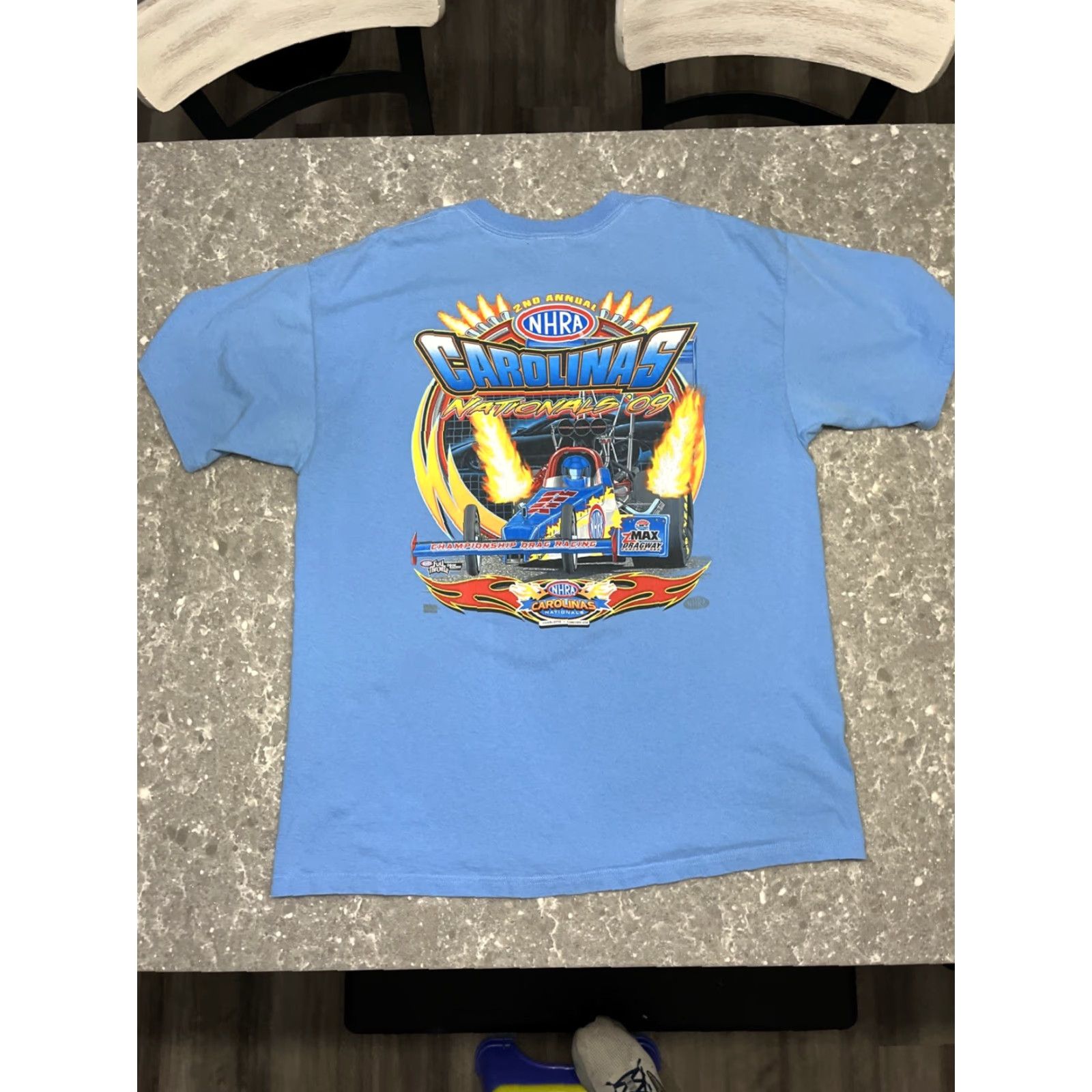 Anvil NHRA Carolinas Nationals 2009 Shirt Mens XL Blue T-Shirt Anvil Racing Fan Size US XL / EU 56 / 4 - 6 Thumbnail
