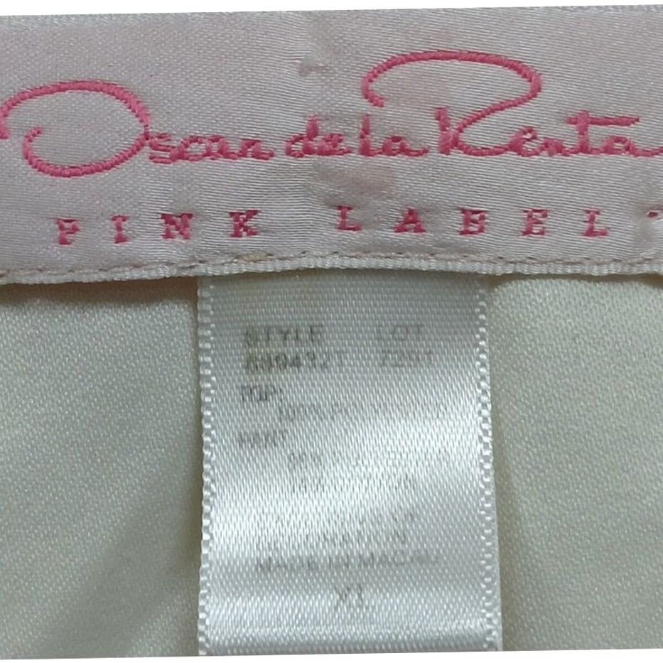 Vintage Oscar de la Renta Pink Label Cardigan White Knit Embroidered Women Size 3XS Regular Long Sleeve Crew Neck Vintage: No Size XXS / US 00 / IT 34 - 4 Thumbnail