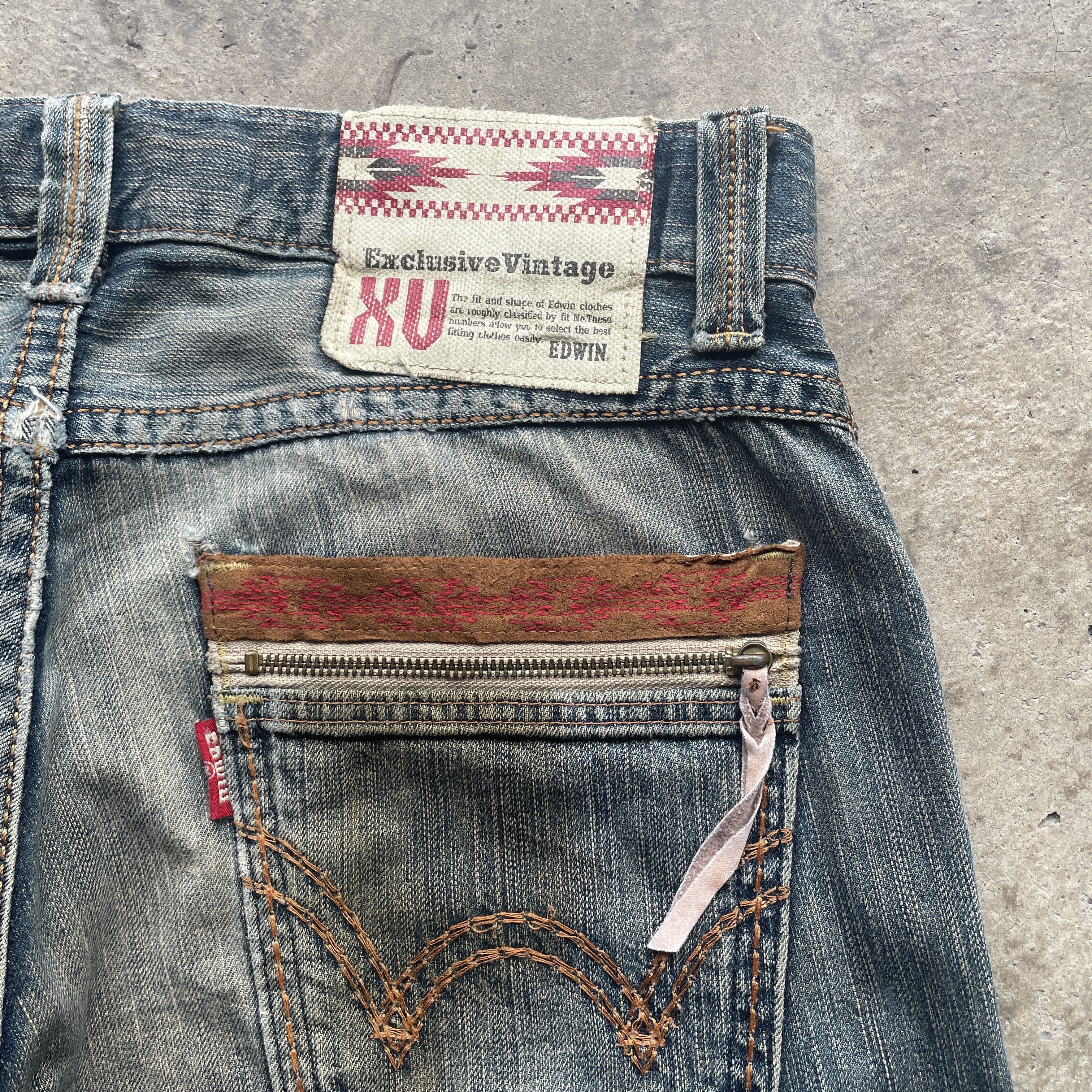 Edwin VINTAGE EDWIN XV RUSTY DISTRESSED DENIM FADED PANTS JEAN W34 Size US 34 / EU 50 - 9 Thumbnail