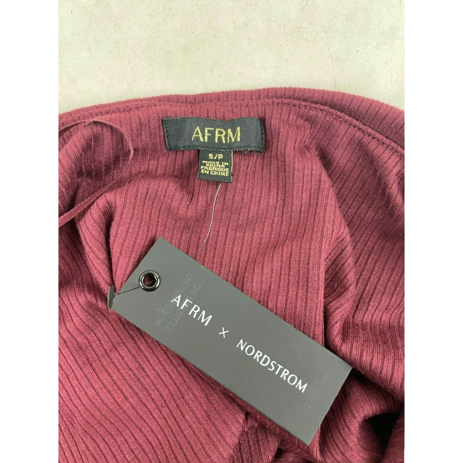 Vintage AFRM Bodysuit Women’s Size S Burgundy Off Shoulder Ribbed Thong Long Sleeve NWT One Piece Size S / US 4 / IT 40 - 5 Thumbnail