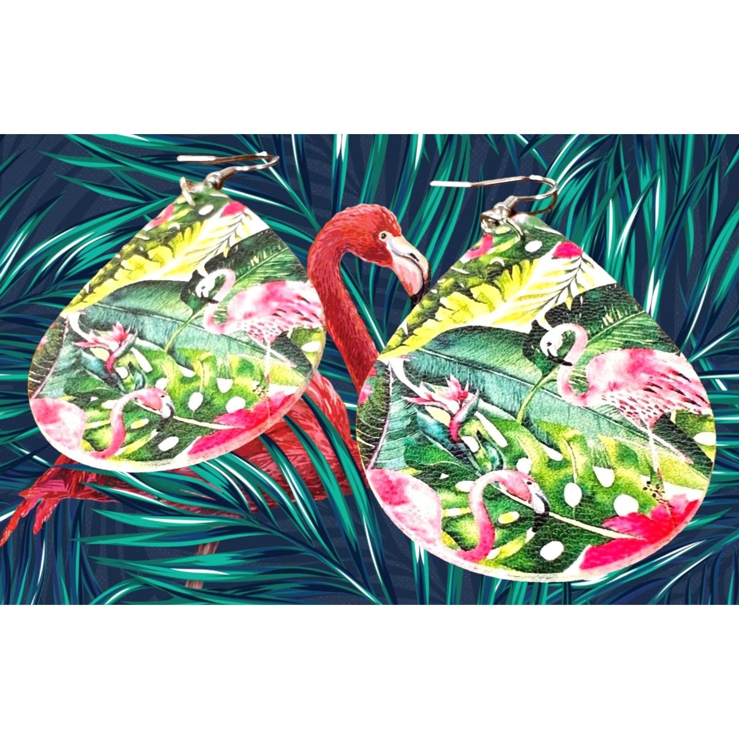 Handmade Flamingo Earrings Dangle Hooks New Art Deco Las Vegas Flori Size ONE SIZE - 8 Thumbnail
