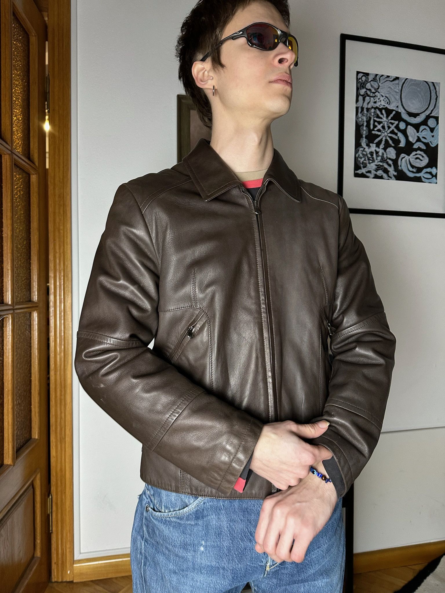 Mercedes-Benz Vintage Mercedes Benz moto Jacket brown chocolate leather Size US S / EU 44-46 / 1 - 12 Thumbnail