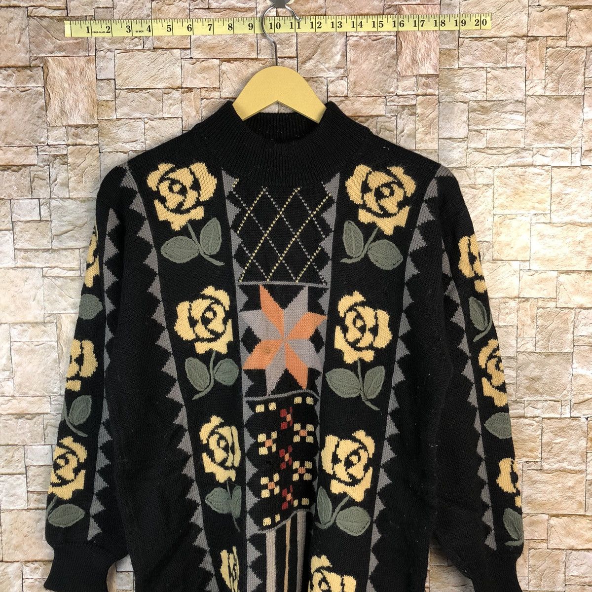 Aran Isles Knitwear × Japanese Brand My Collico Black Knitwear art vintage japan #A822 Size M / US 6-8 / IT 42-44 - 2 Thumbnail