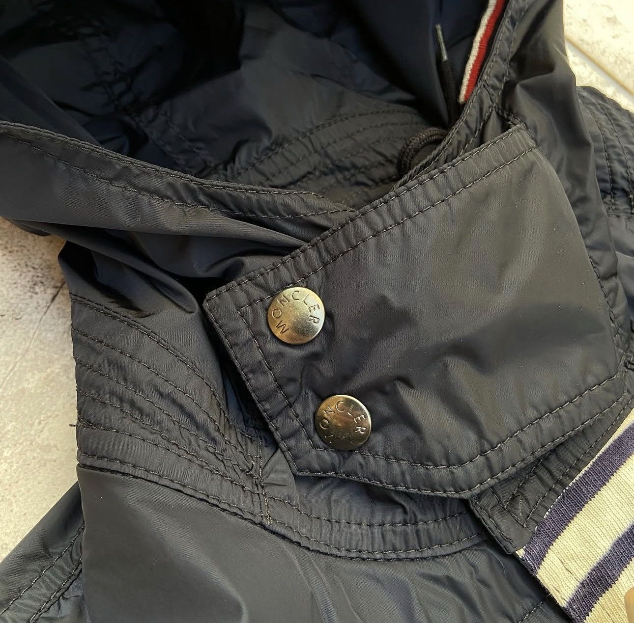 Moncler Moncler Blue White Striped Breton Giubbotto Hooded Jacket Size US XS / EU 42 / 0 - 6 Thumbnail