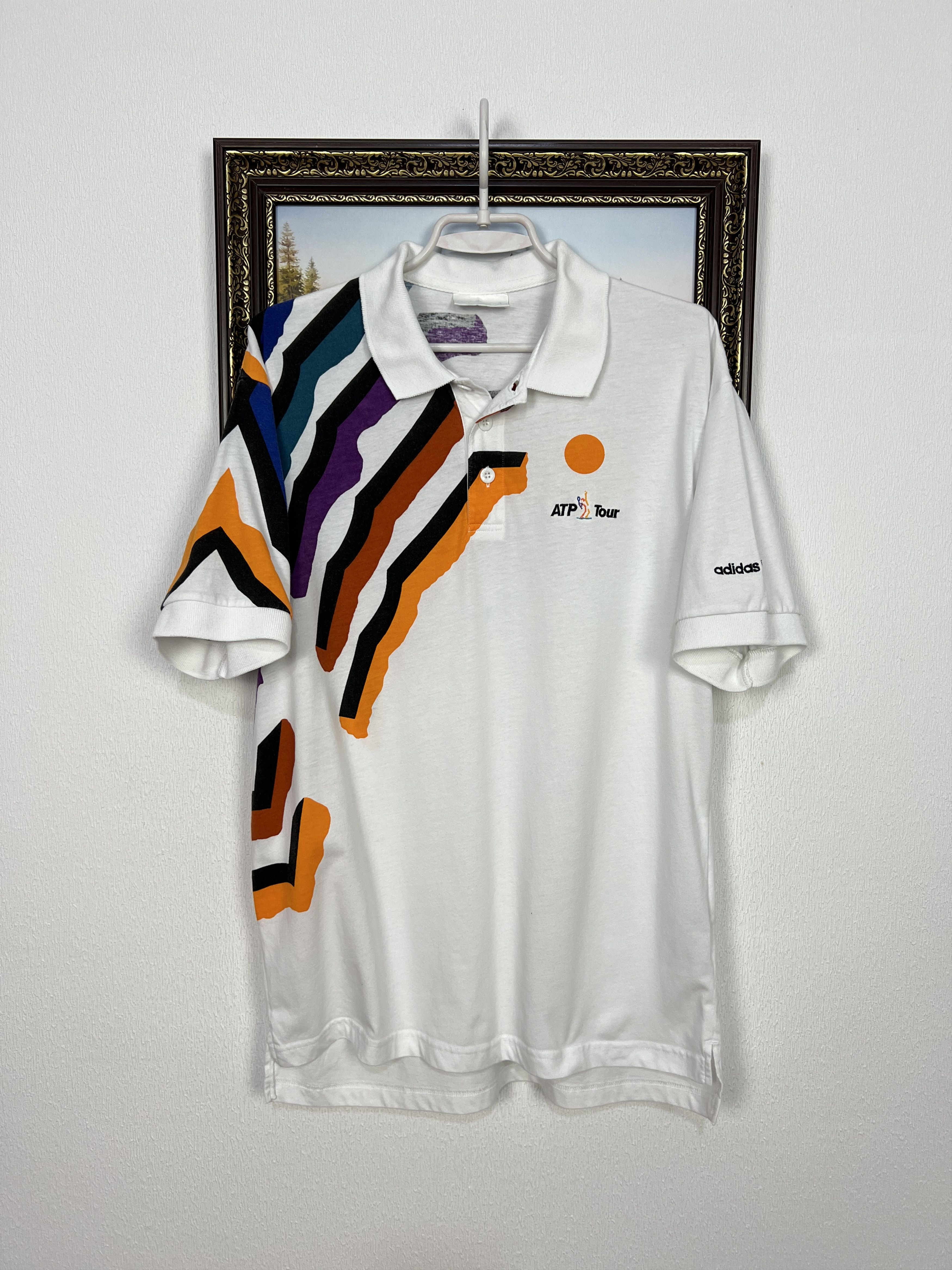 Vintage Vintage 90's Adidas ATP Tour Tennis Polo Shirt White Mens Size US M / EU 48-50 / 2 - 1 Thumbnail