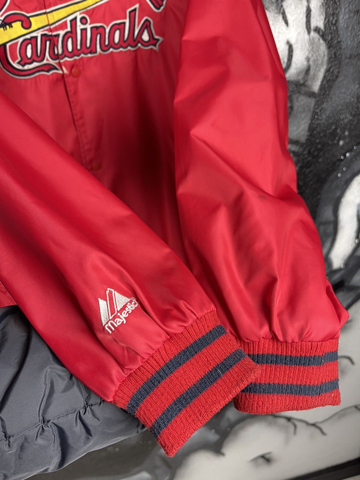 Majestic Majestic St. Louis Cardinals Vintage 90s Red Nylon Bomber Jacket Size Medium Size US M / EU 48-50 / 2 - 9 Thumbnail