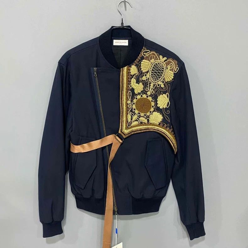 Dries Van Noten dries van noten Navy embroidered zipper