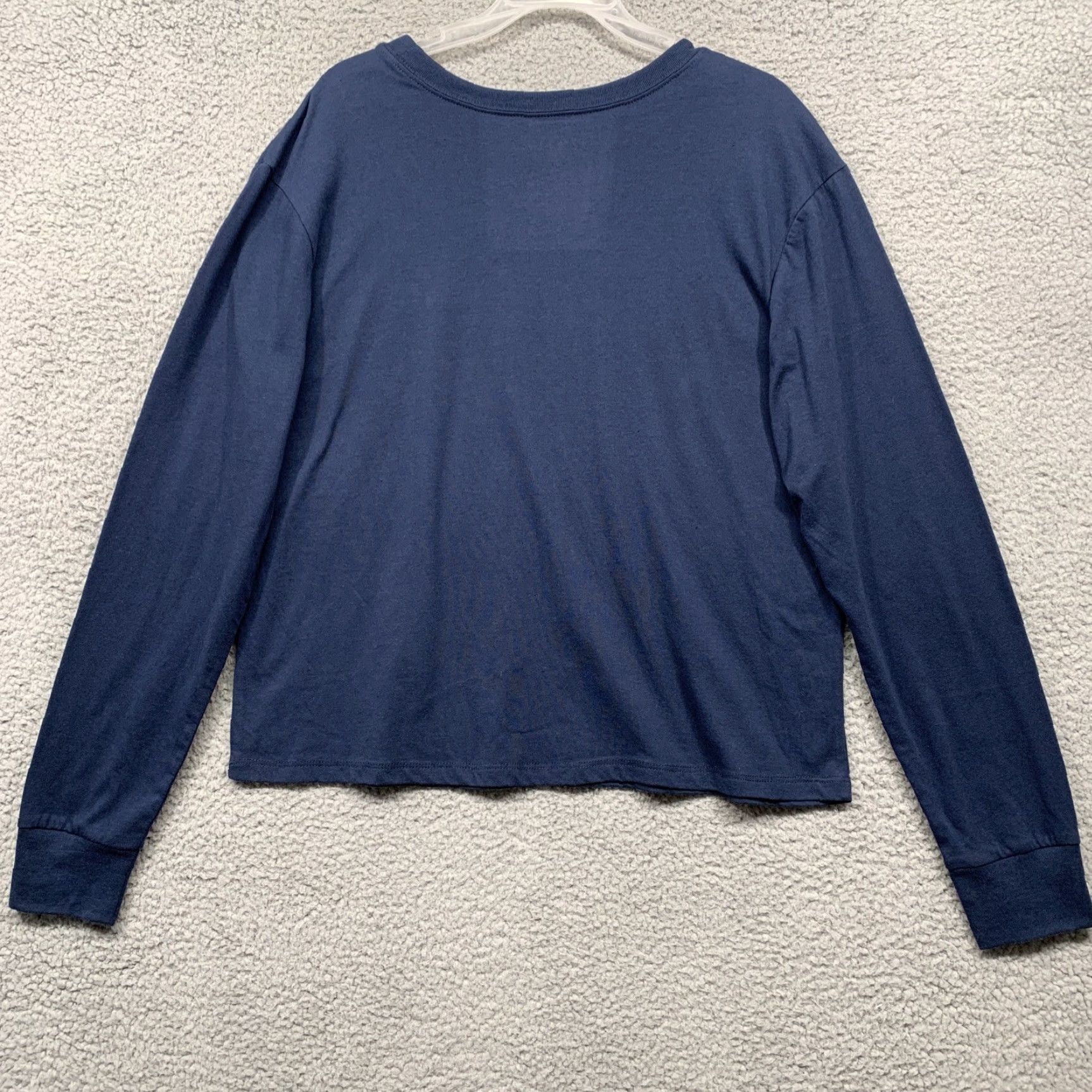 X-LARGE Zoe + Liv T-Shirt XL Long Sleeve Navy Blue White Hugs & Knishes NWT Size XL / US 12-14 / IT 48-50 - 4 Thumbnail