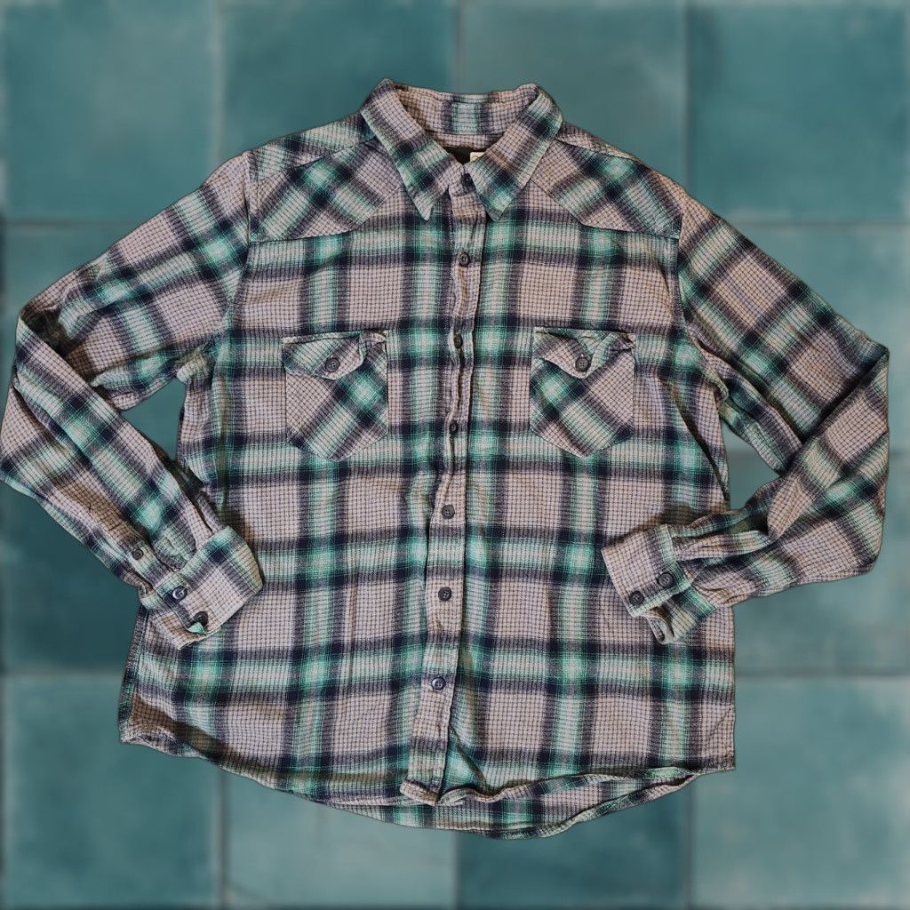 Ocean Pacific VINTAGE OP Flannel Shirt Mens XL Green Plaid 100% Cotton Ocean Pacific SHIRt? Size US XL / EU 56 / 4 - 1 Thumbnail