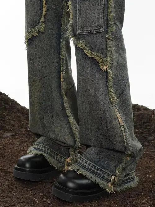 Jean Retro heavyweight distressed raw edge bootcut jeans Size US 32 / EU 48 - 6 Thumbnail