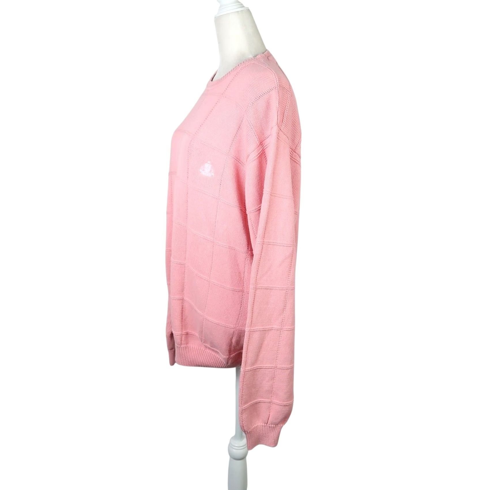 Izod VINTAGE Izod Pink Cotton Grid Pullover Sweater Womens Large 90s Knit Crew Neck Long Sleeve Casual Sweater Mens? Size L / US 10 / IT 46 - 3 Thumbnail