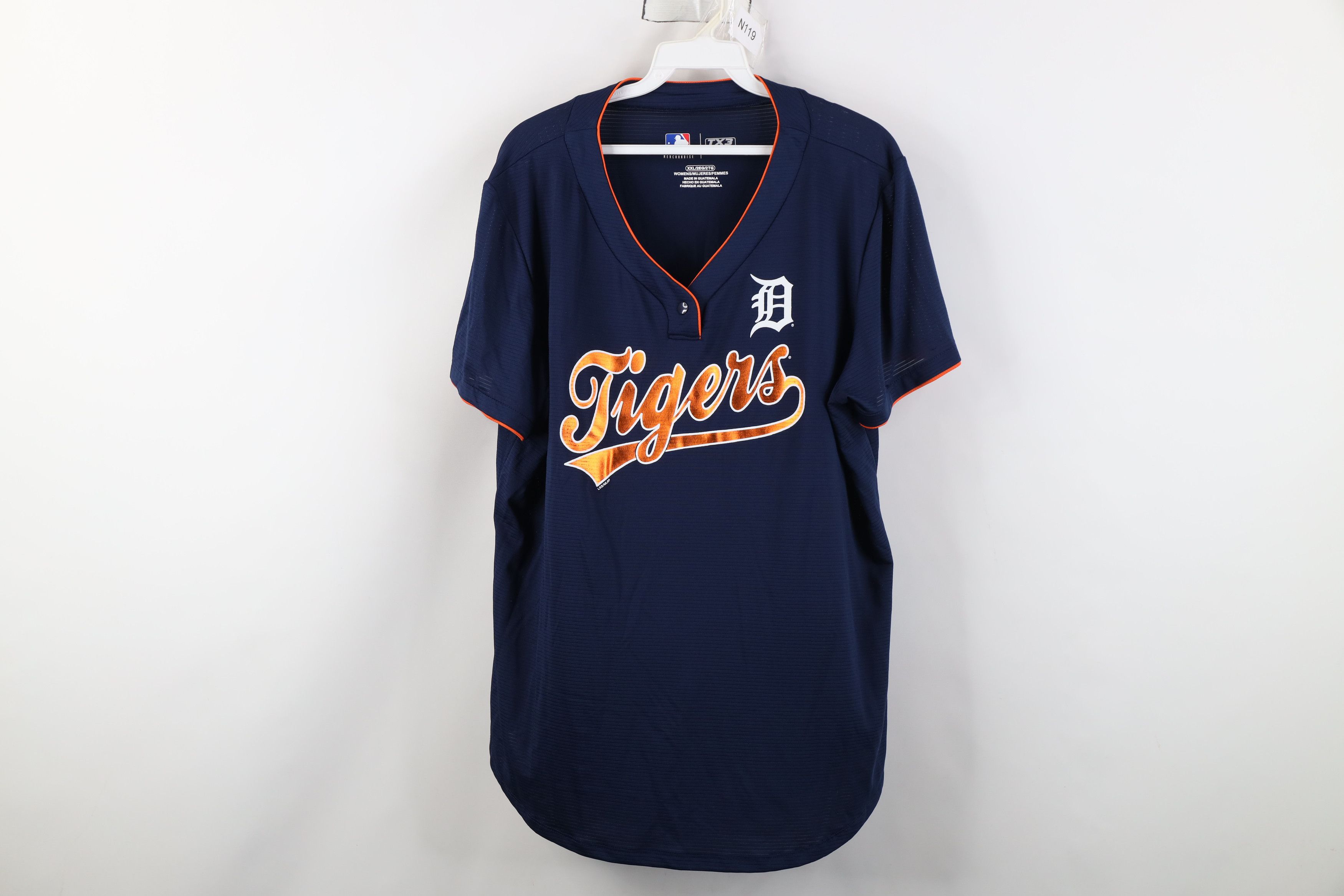 Vintage Vintage Y2K MLB Script Detroit Tigers Baseball T-Shirt Size XXL / US 16-18 / IT 52-54 - 1 Thumbnail