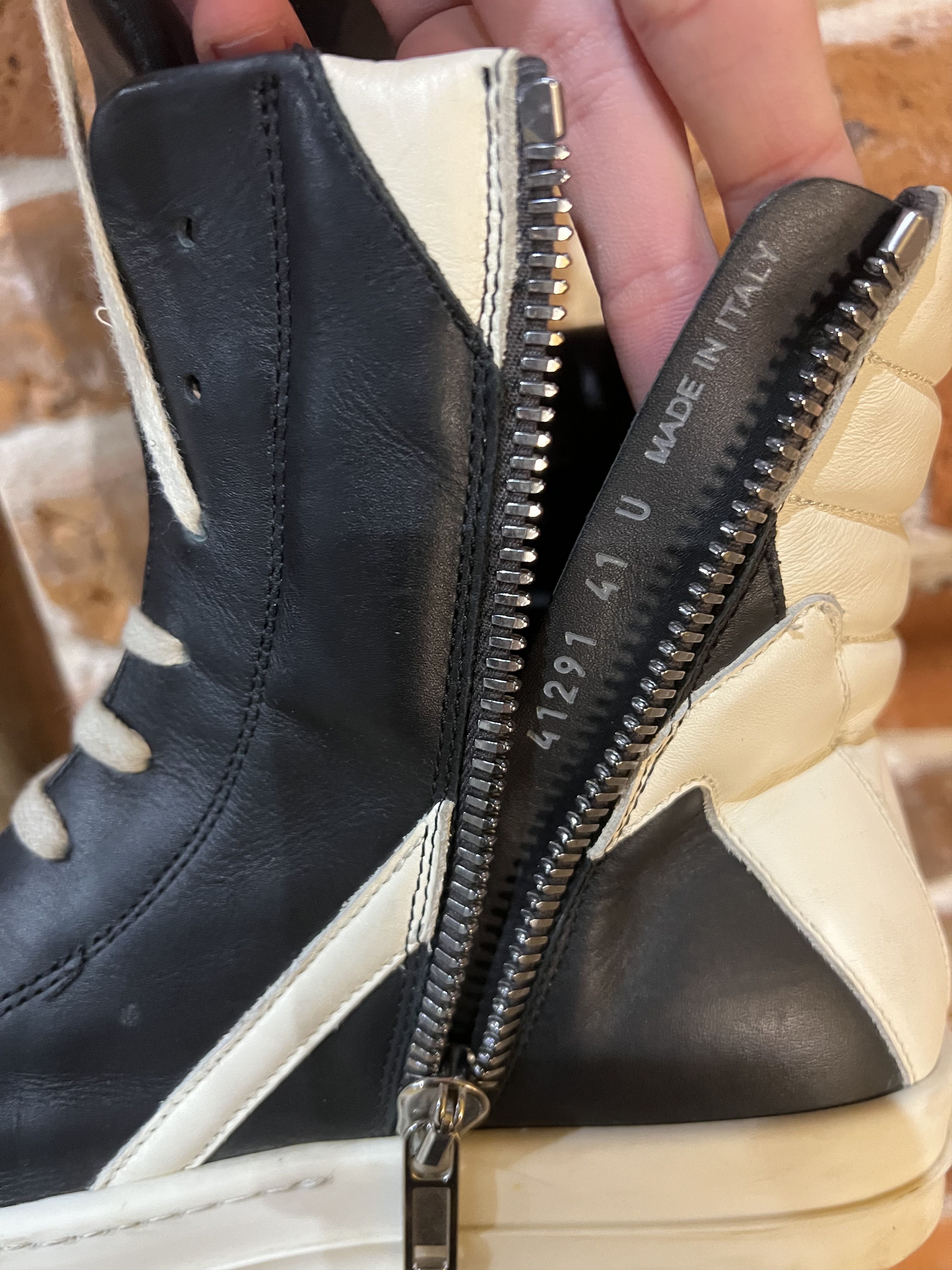 Rick Owens Rick Owens Black & Milk Geobasket Size US 8 / EU 41 - 9 Thumbnail