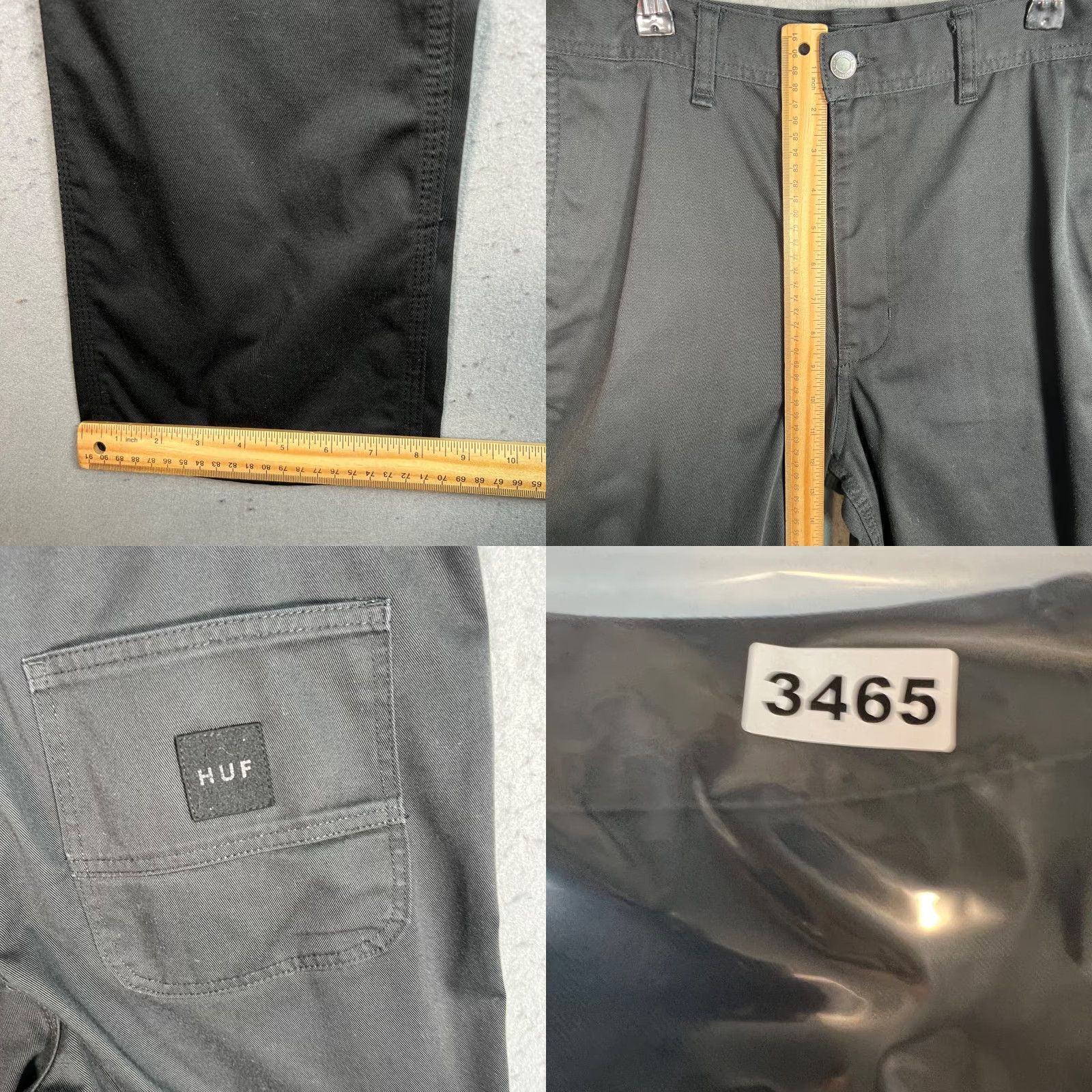 Huf Huf Mens Size 30 Black 3D Fit Chino Pants Cotton Blend Size US 30 / EU 46 - 8 Thumbnail