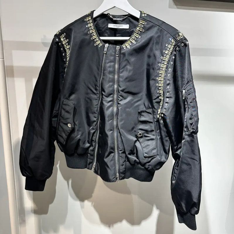 Givenchy Givenchy Black Nylon Women's Jacket with Studs 0089 Size S / US 4 / IT 40 - 1 Thumbnail