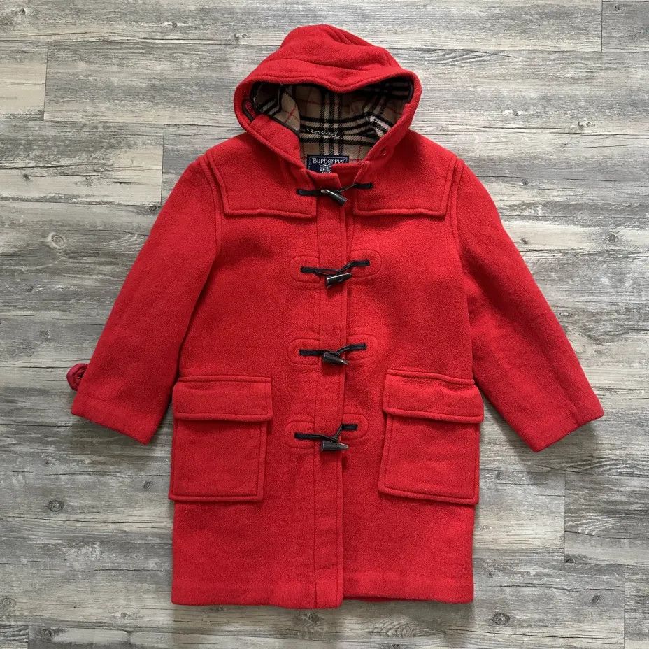 Burberry Burberry Red Wool Pea Coat Speciality Duffle Coating Jacket Size M / US 6-8 / IT 42-44 - 1 Thumbnail