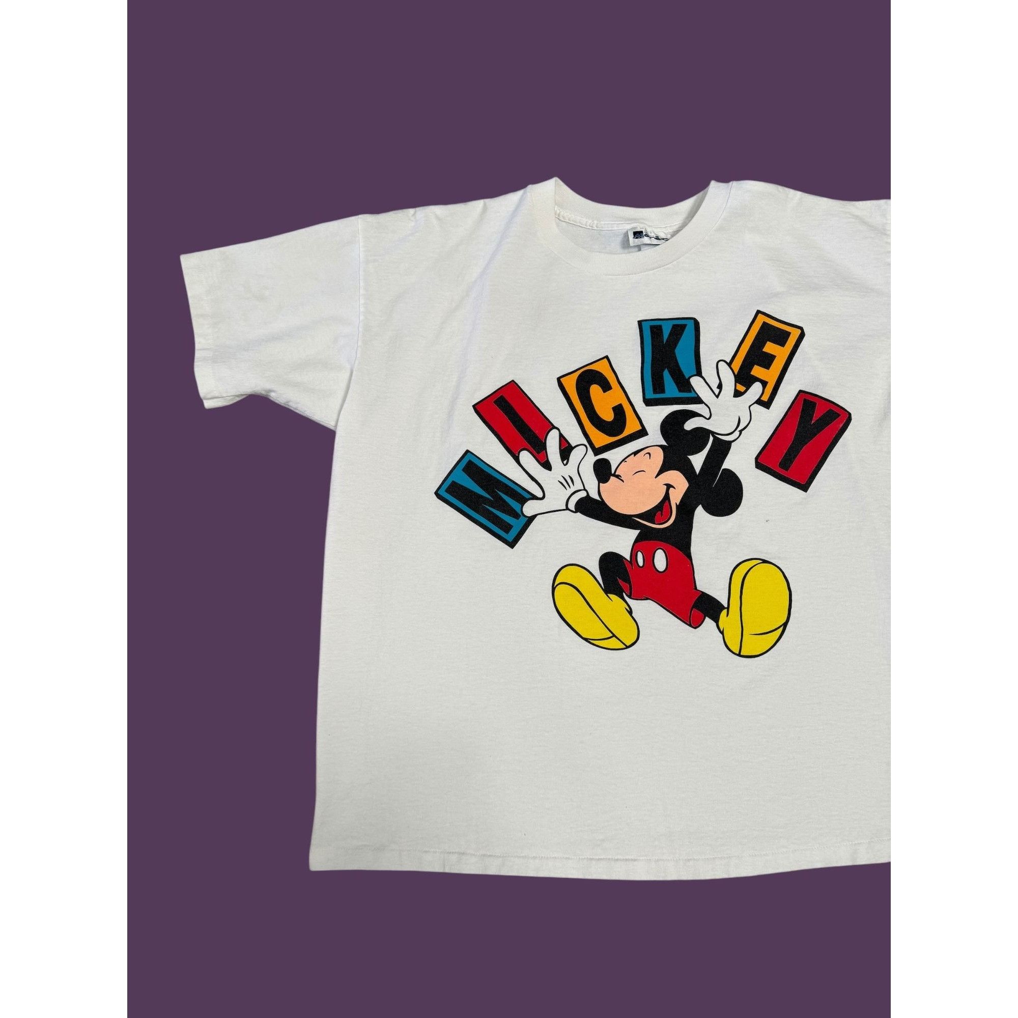 Disney Vintage 90's Disney Mickey Mouse Block T-Shirt Size US XL / EU 56 / 4 - 2 Thumbnail