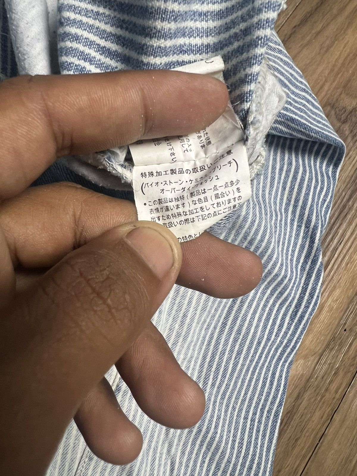 If Six Was Nine Vintage Cutie Blonde Bio-Stone Wash Pinstripe Jeans (40) Size 32" / US 10 / IT 46 - 12 Thumbnail