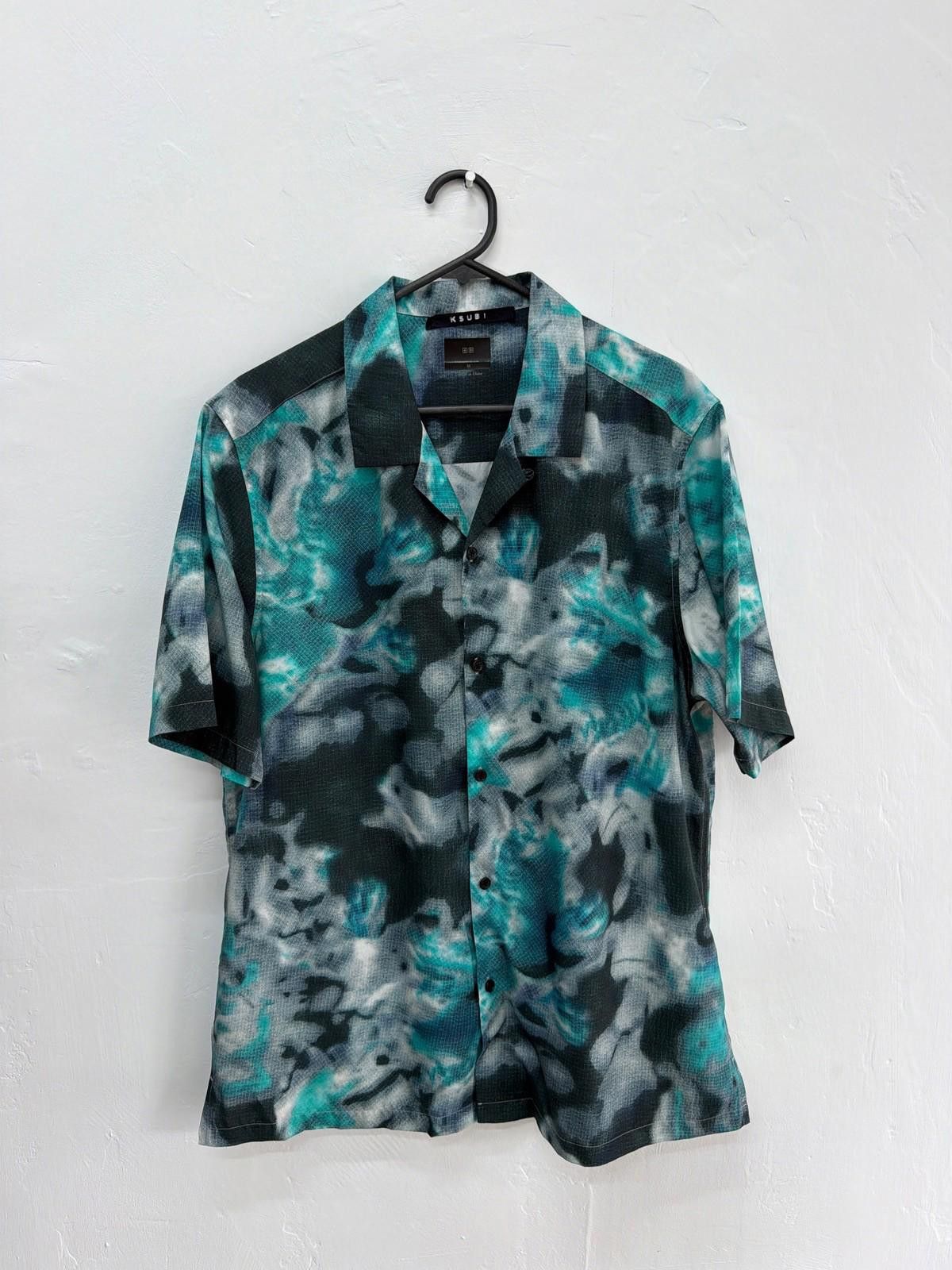 Ksubi new ksubi medium m short sleeve resort shirt green digital Size US M / EU 48-50 / 2 - 1 Thumbnail