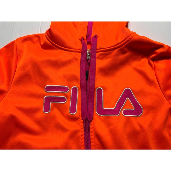 Orange fila hoodie hot sale