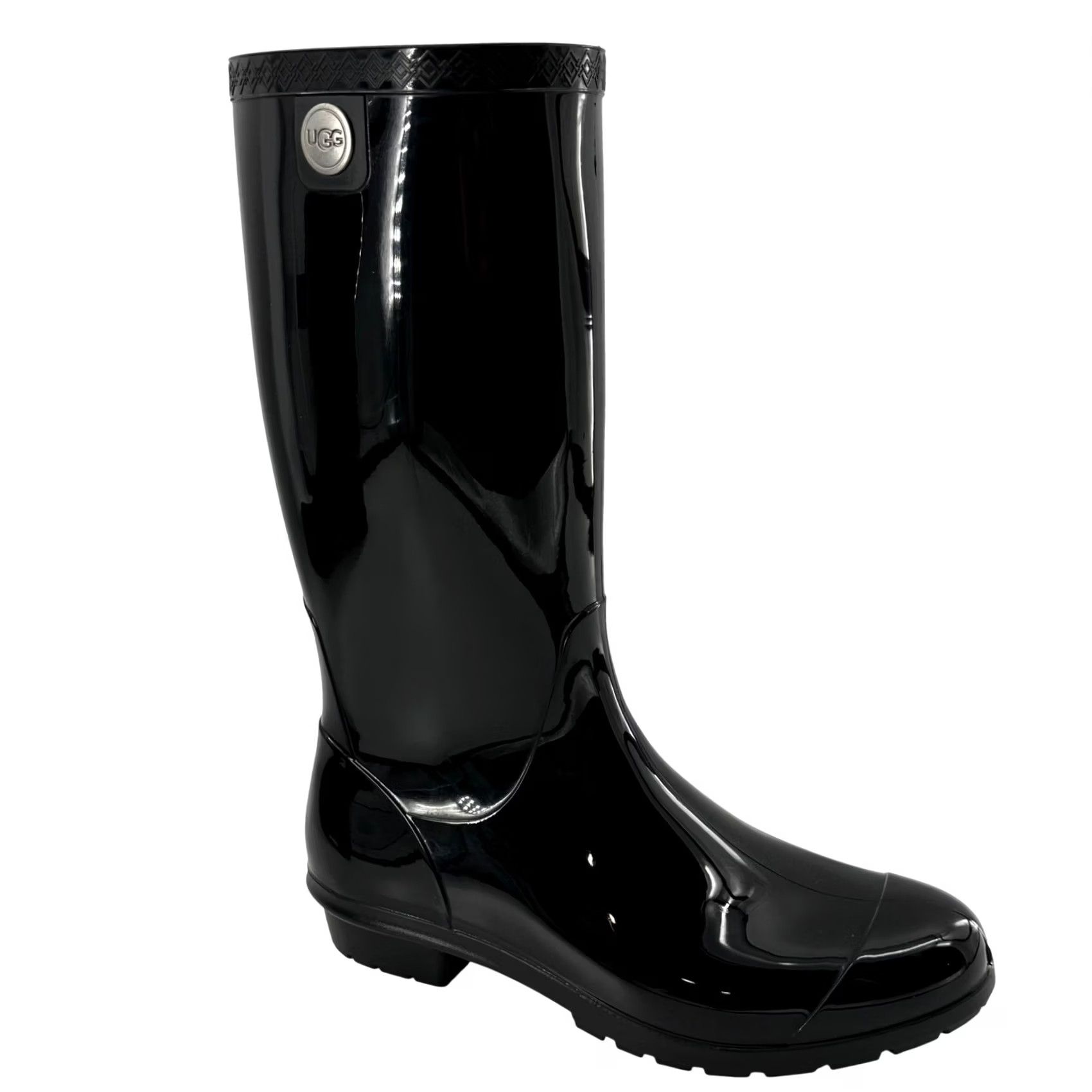 Ugg UGG Shaye Rain Boot Black Glossy Waterproof Knee High Insole Sheepskin 9 Womens Size US 9 / IT 39 - 2 Thumbnail