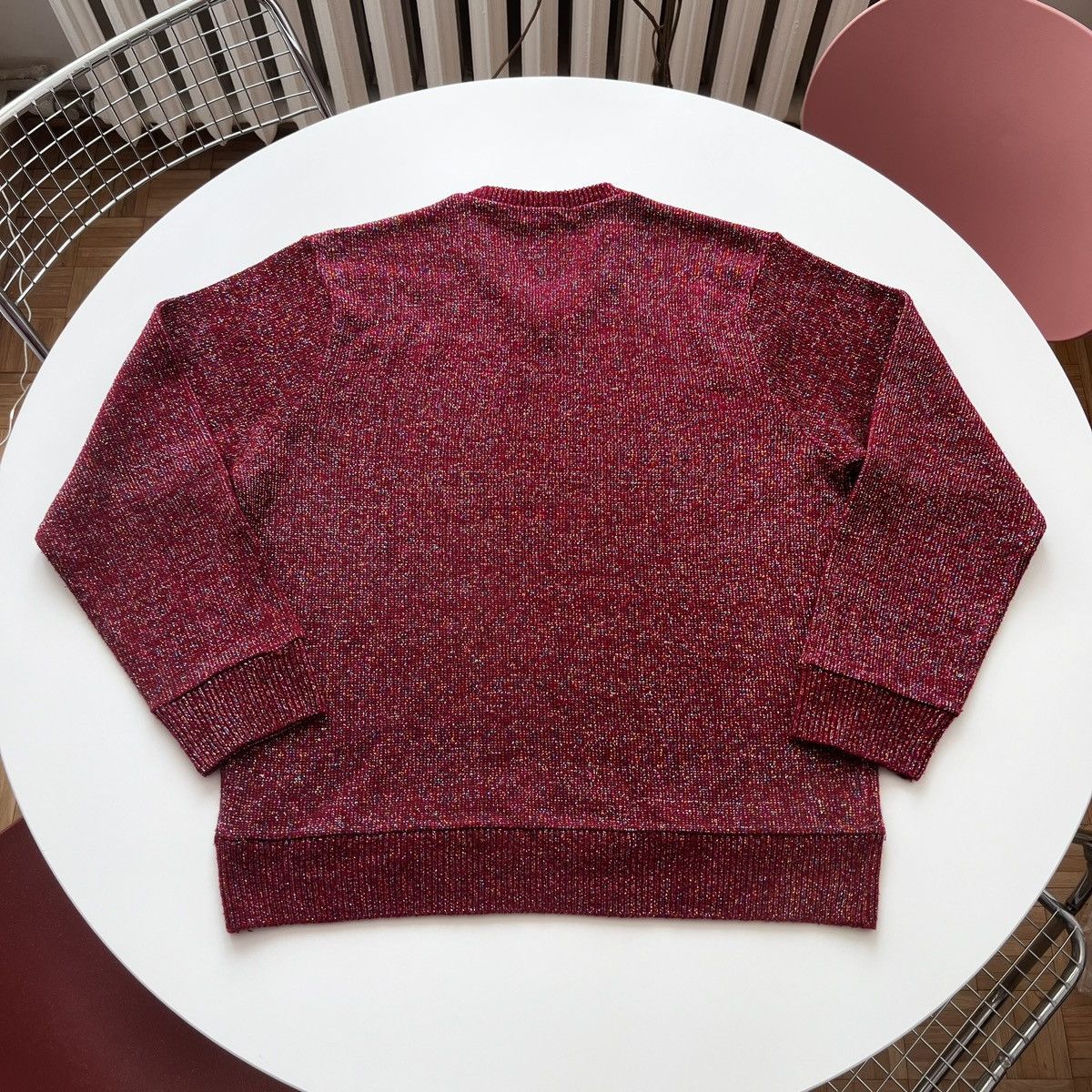 Supreme Supreme Tinsel Glitter Sweater Red XL Size US XL / EU 56 / 4 - 4 Thumbnail