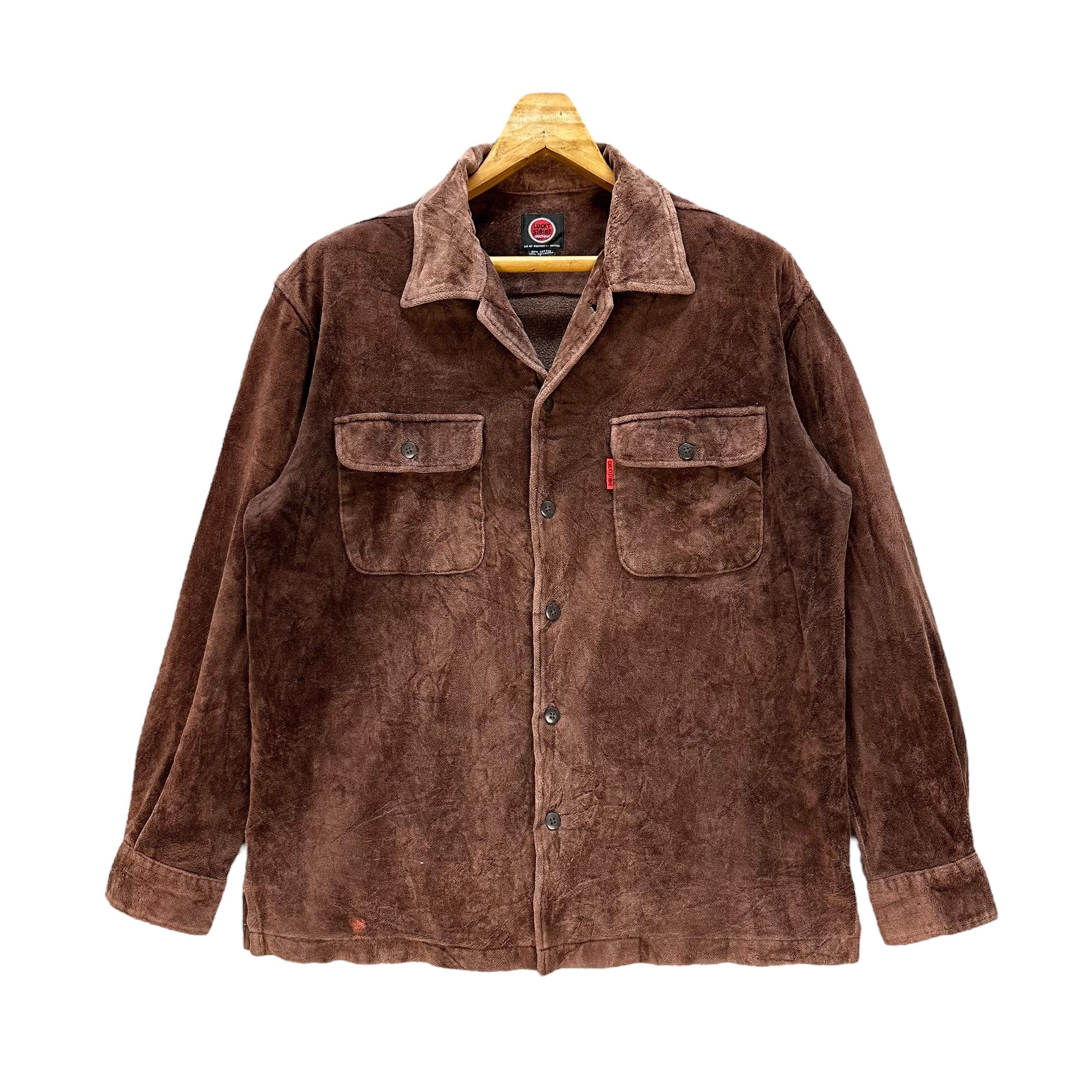 Vintage Lucky Strike Originals Velvet Flannel Jacket #A24-0540 Size US L / EU 52-54 / 3 - 1 Thumbnail