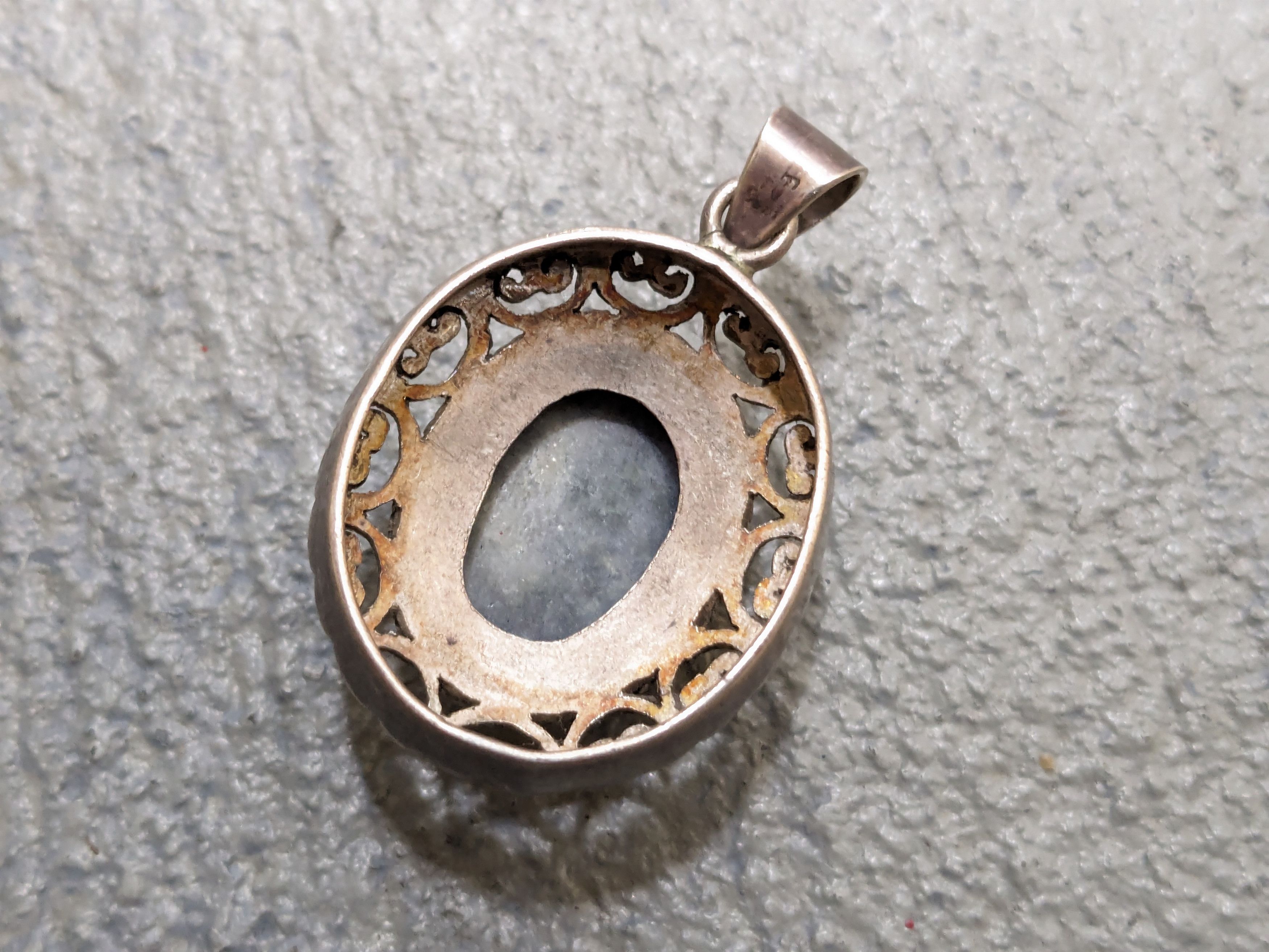 Jewelry × Vintage Sterling Silver Pendant Quartz Oval Modern Size ONE SIZE - 7 Thumbnail