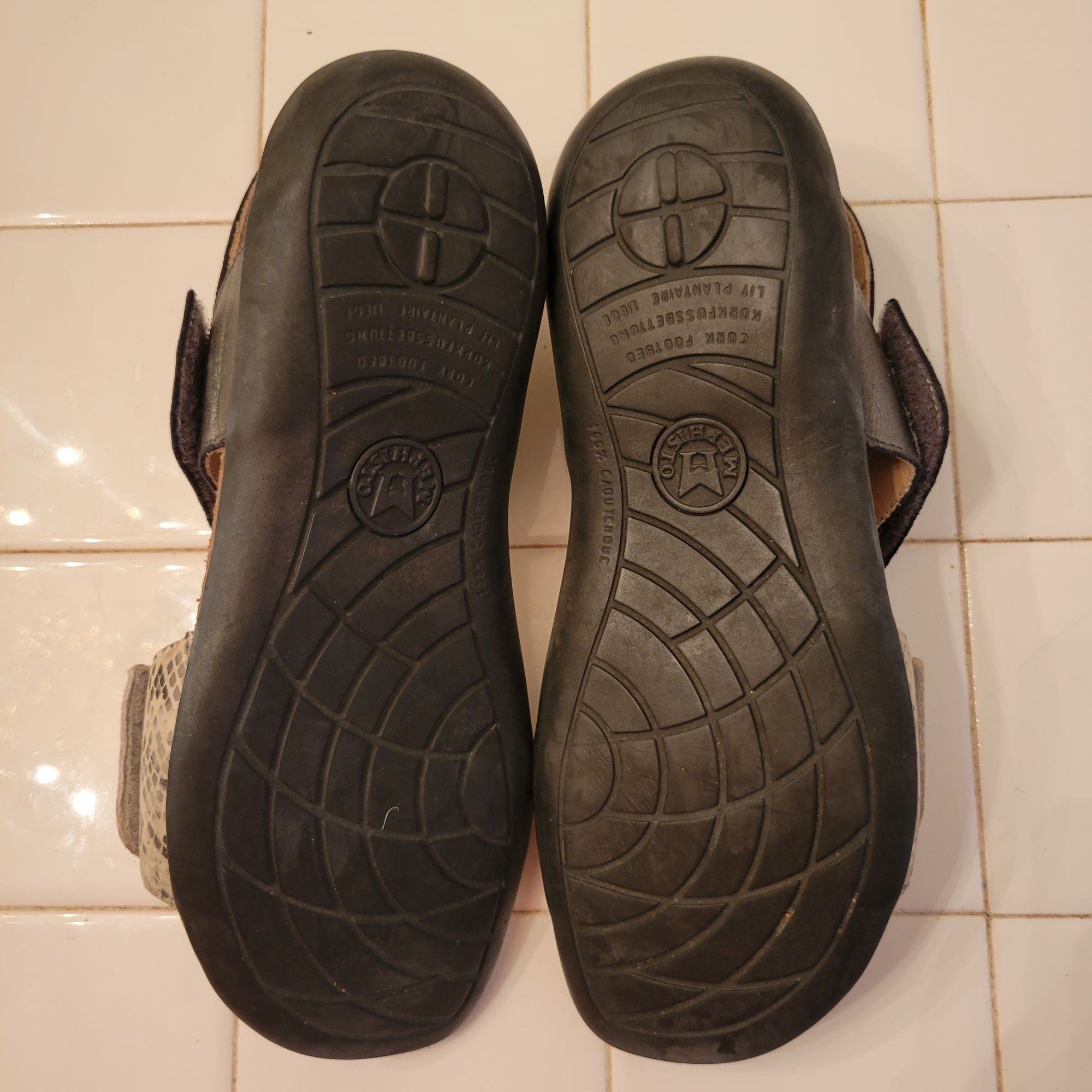 Mephisto Mephisto Cork Footbed Sandals 10 Snakeskin Print Grey Leathe Size US 10 / IT 40 - 4 Thumbnail
