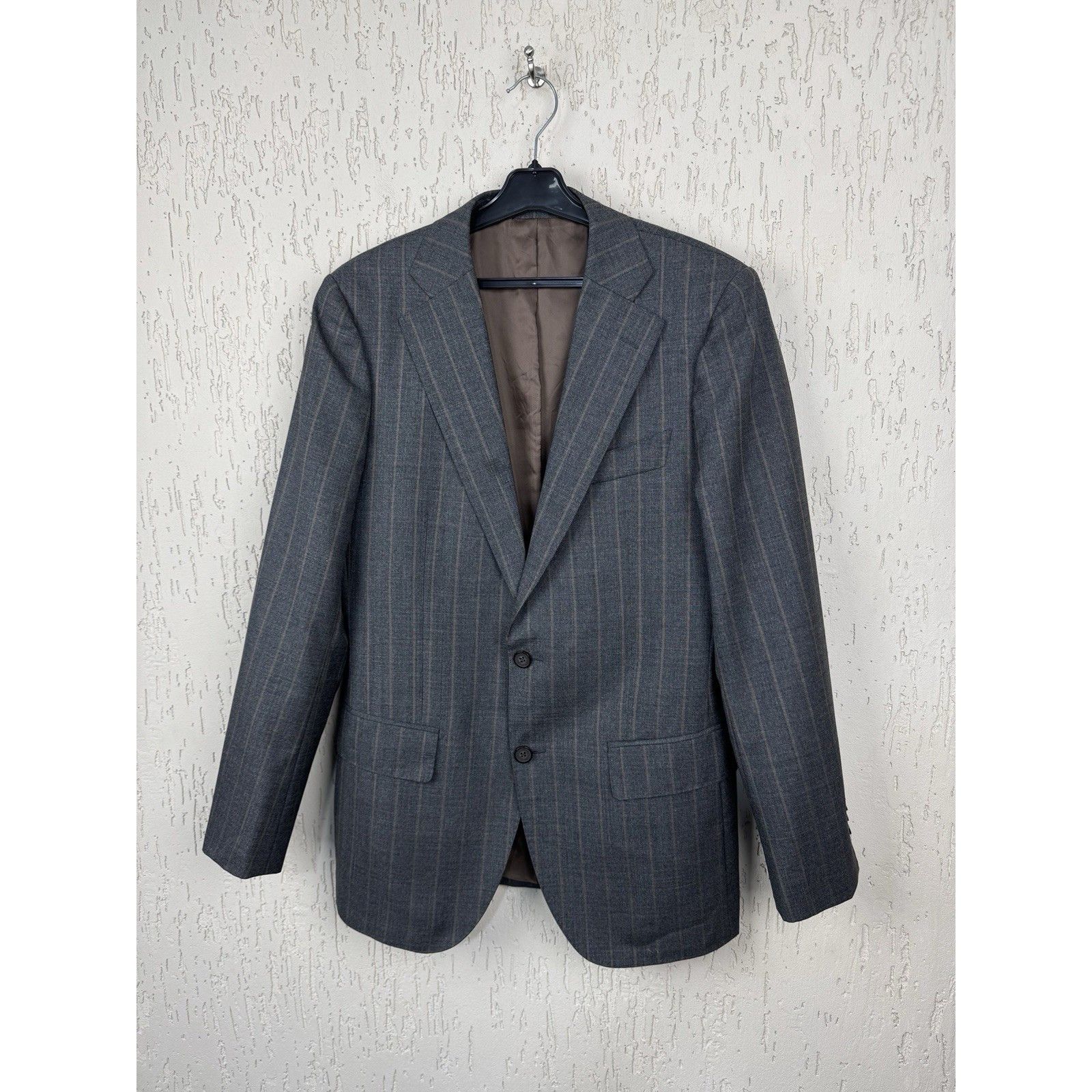 Suitsupply Suitsupply Gray Striped Havana VBC Wool Blazer Sport Jacket Size 36R - 2 Thumbnail