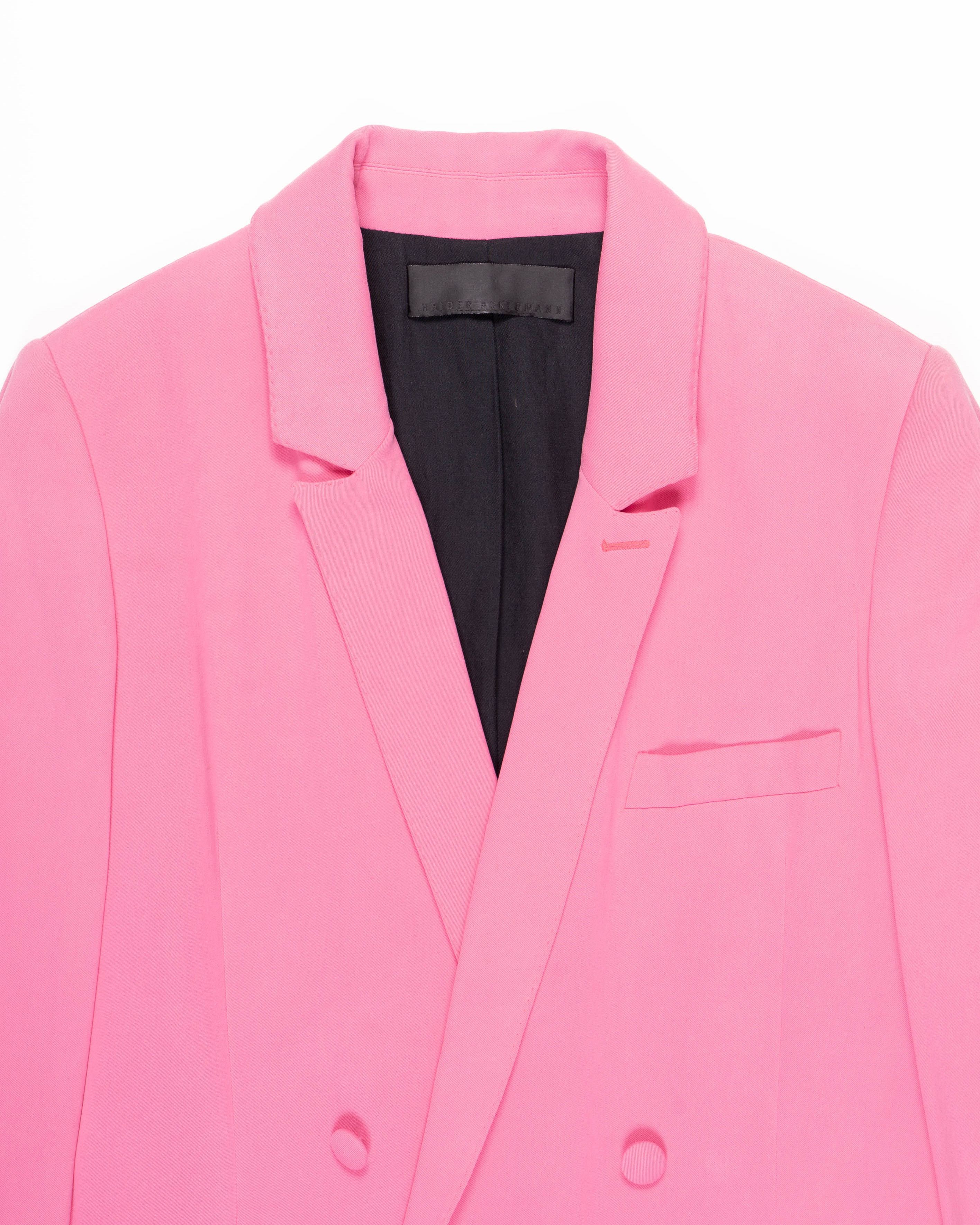 Haider Ackermann SS19 Double Breasted Blazer in Pink Viscose Size S / US 4 / IT 40 - 3 Thumbnail