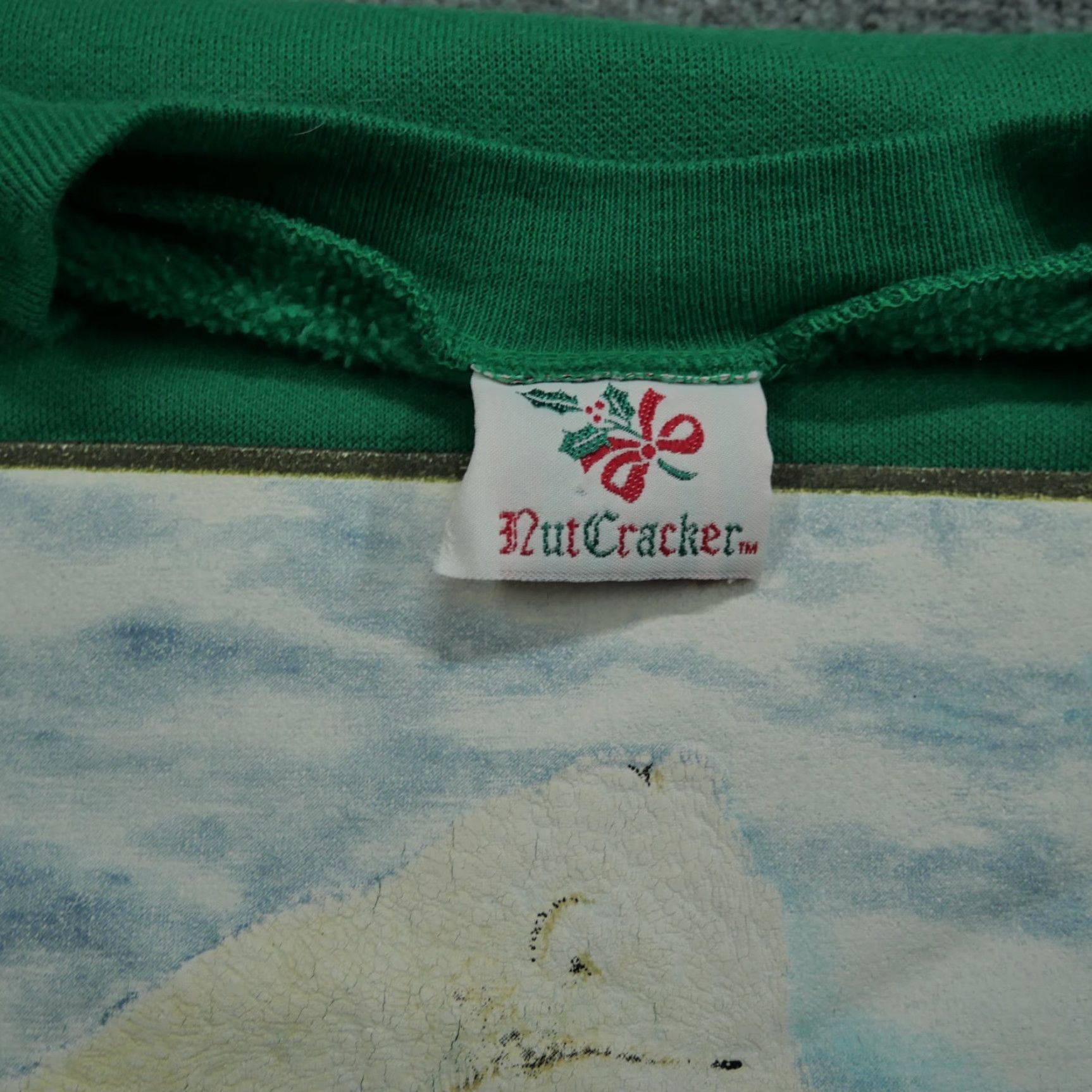 Vintage VINTAGE Polar Bear Sweatshirt Womens XL Green Pullover 90s Winter Casual Raglan Crew Neck Cotton Blend Size XL / US 12-14 / IT 48-50 - 6 Thumbnail
