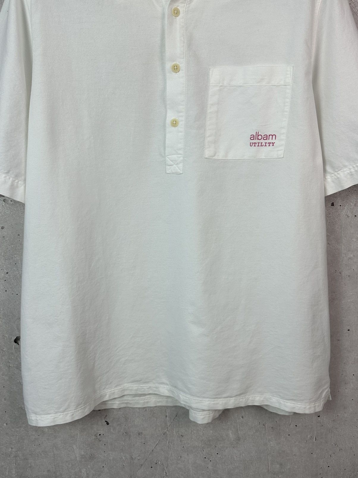 Albam Albam Utility White Cotton Button-up Short Sleeve Polo Size US L / EU 52-54 / 3 - 4 Thumbnail