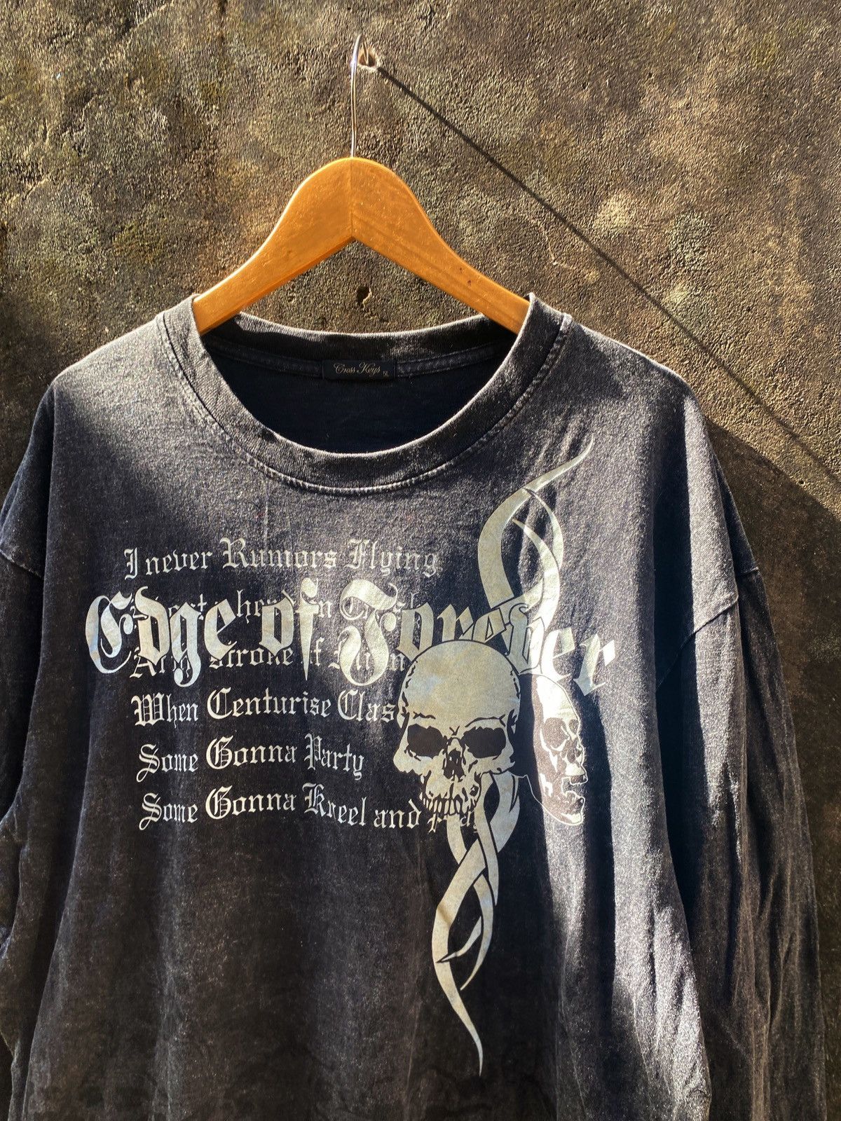 Hysteric Glamour × In The Attic × Yohji Yamamoto Cross Keys Skull Poem Gothic Punk Washed Long sleeve LGB Size US XXL / EU 58 / 5 - 3 Thumbnail