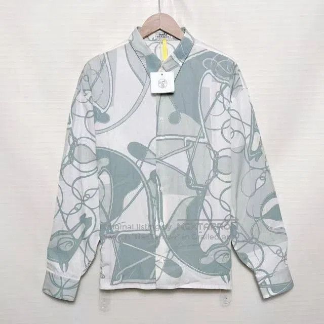Hermes Hermes Horse Abstract Print Silk Blend Shirt. Size US M / EU 48-50 / 2 - 1 Thumbnail