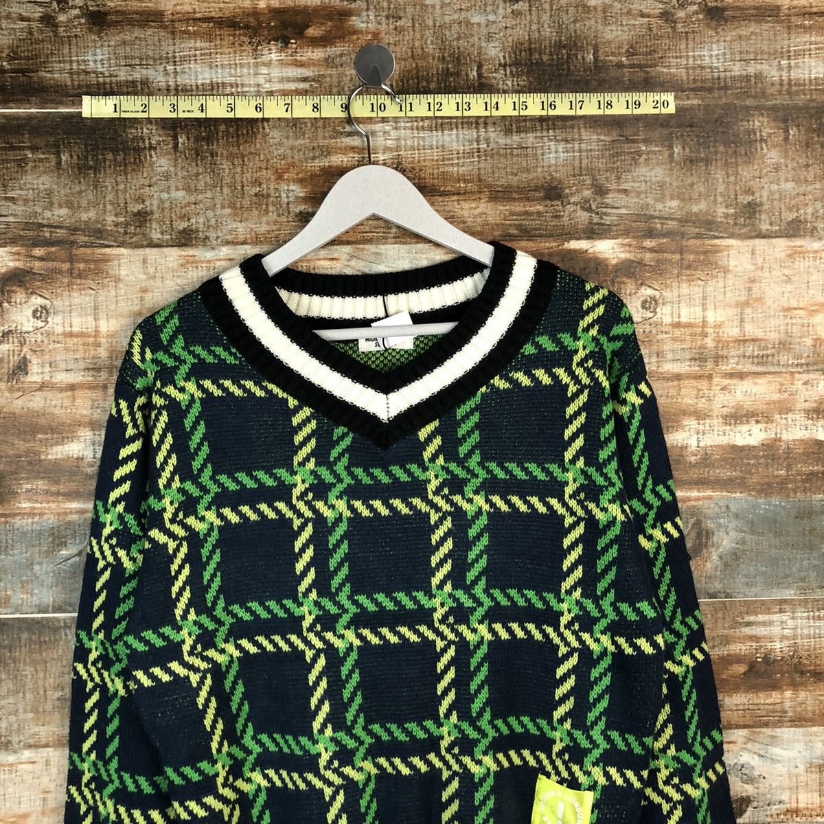 Homespun Knitwear × Michiko Koshino London Michiko London suprise Green checkered Knitwear #A1719 Size M / US 6-8 / IT 42-44 - 2 Thumbnail