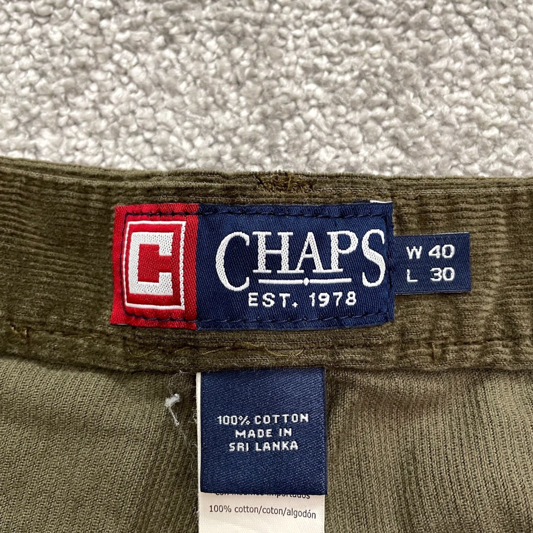 Chaps Chaps Pants Mens 40x30 Dark Green Corduroy Straight Leg Casual Outdoor Size US 40 / EU 56 - 5 Thumbnail