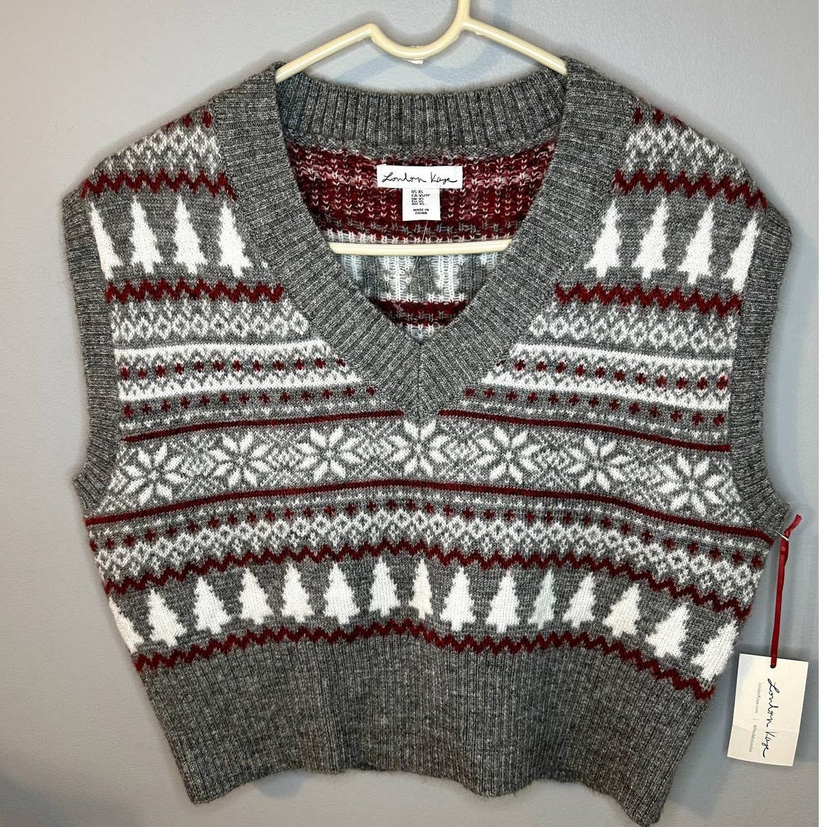 Other NWT London Kaye Fairs Isle Cropped Sweater Vest Gray XS Size XS / US 0-2 / IT 36-38 - 1 Thumbnail