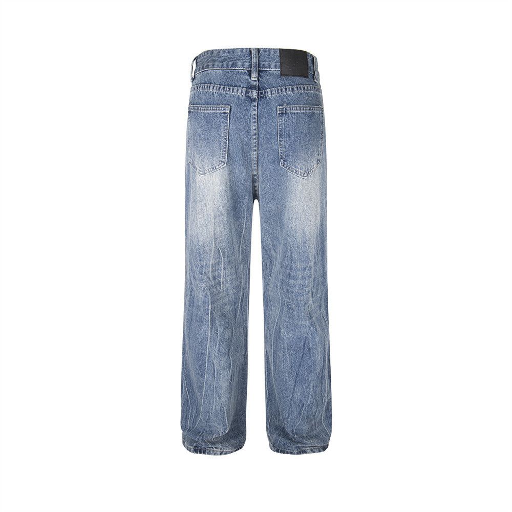 Japanese Brand × Vintage Men's casual punk distressed loose wide-leg washed jeans Size US 32 / EU 48 - 3 Thumbnail