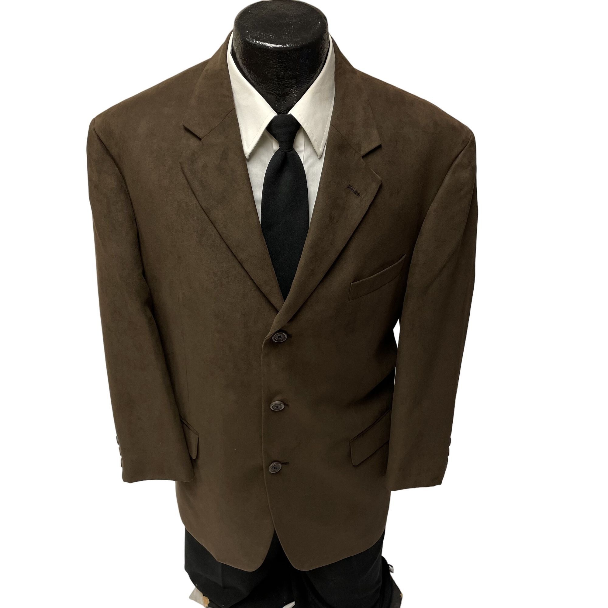 Andrew Fezza Andrew Fezza Brown Sport Coat MICROFIBER 3 Btn Jacket Size 44R - 1 Thumbnail