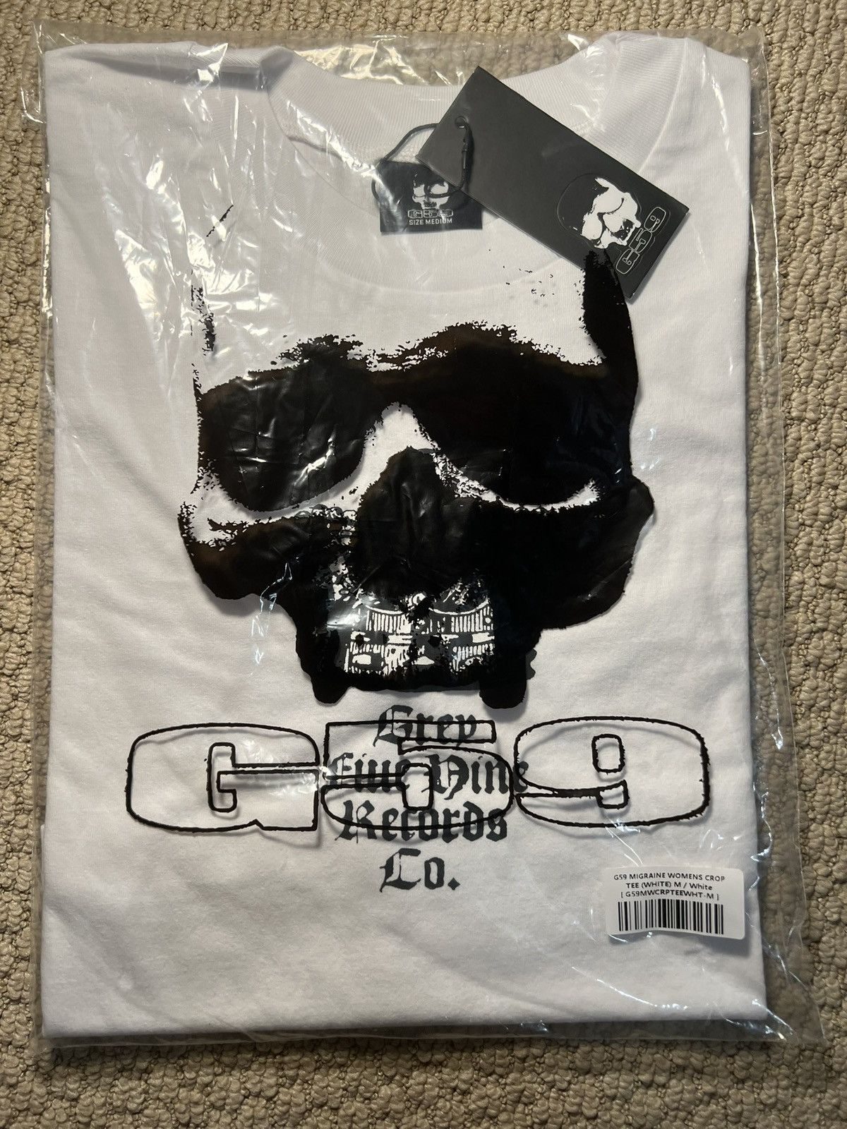 G59 Records G59 MIGRAINE WOMENS CROP TEE (WHITE) M Size M / US 6-8 / IT 42-44 - 2 Thumbnail