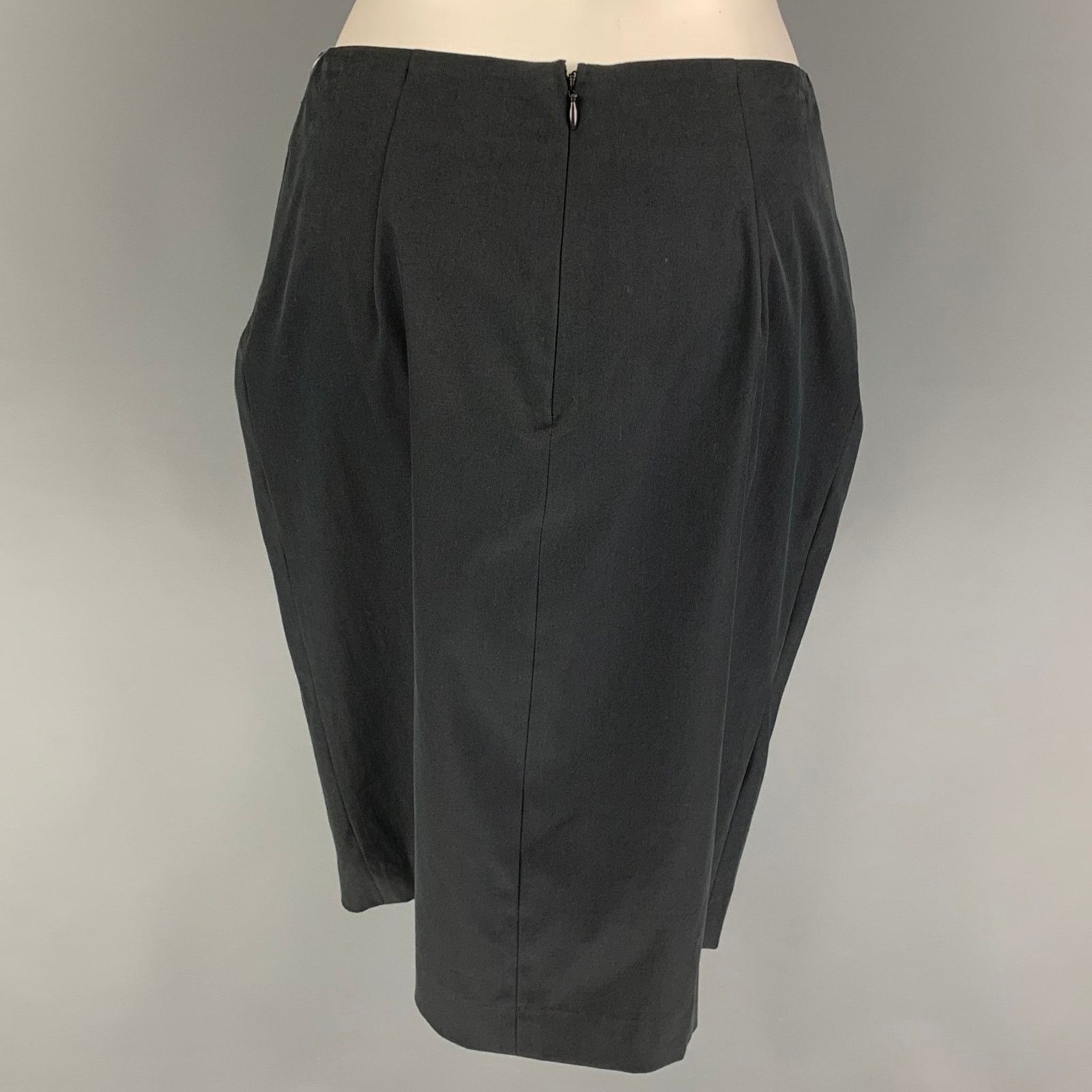 ETRO Size 8 Slate Cotton Blend Pleated Skirt