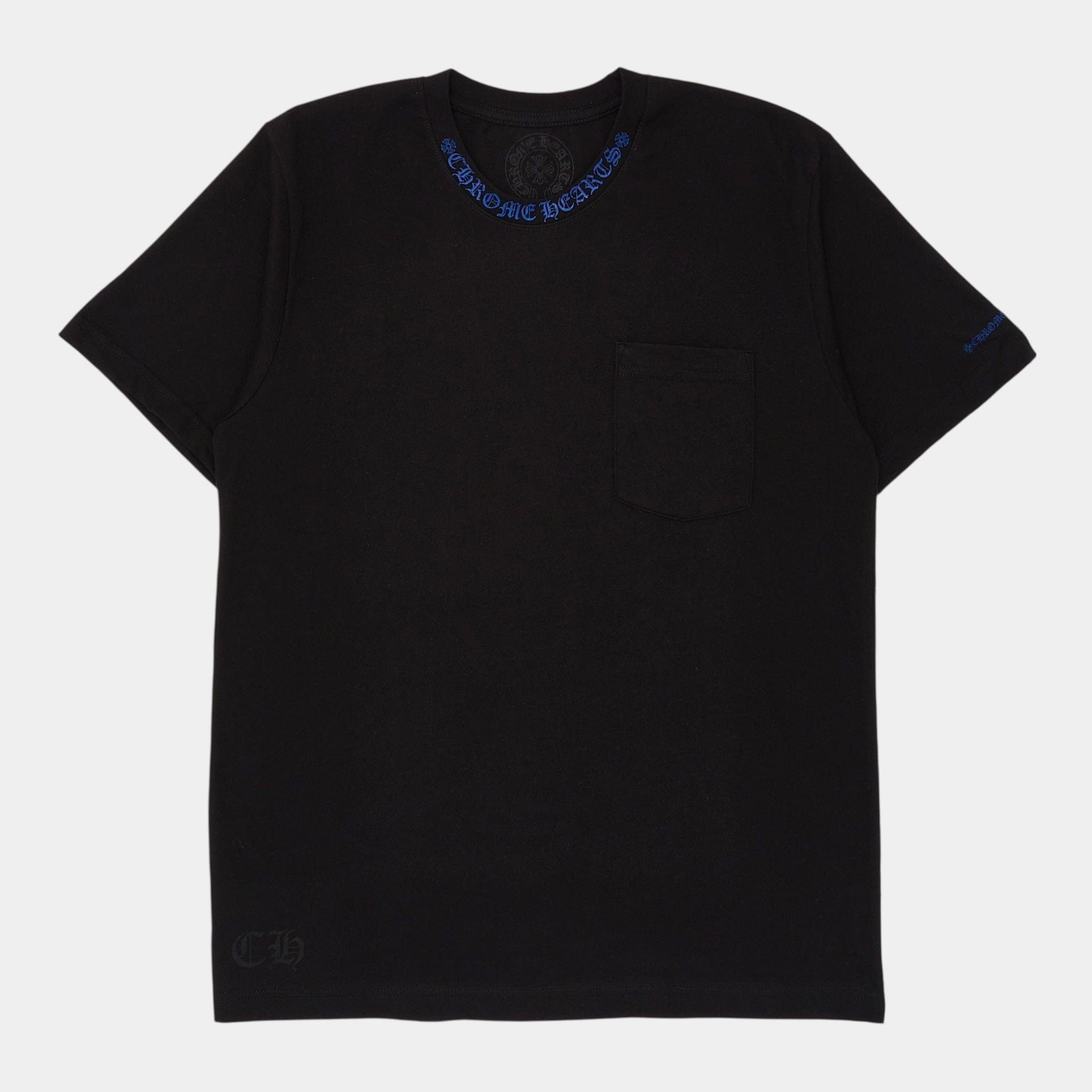 Chrome Hearts NEW 2025 Blue Chrome Hearts Neck Logo Pocket T