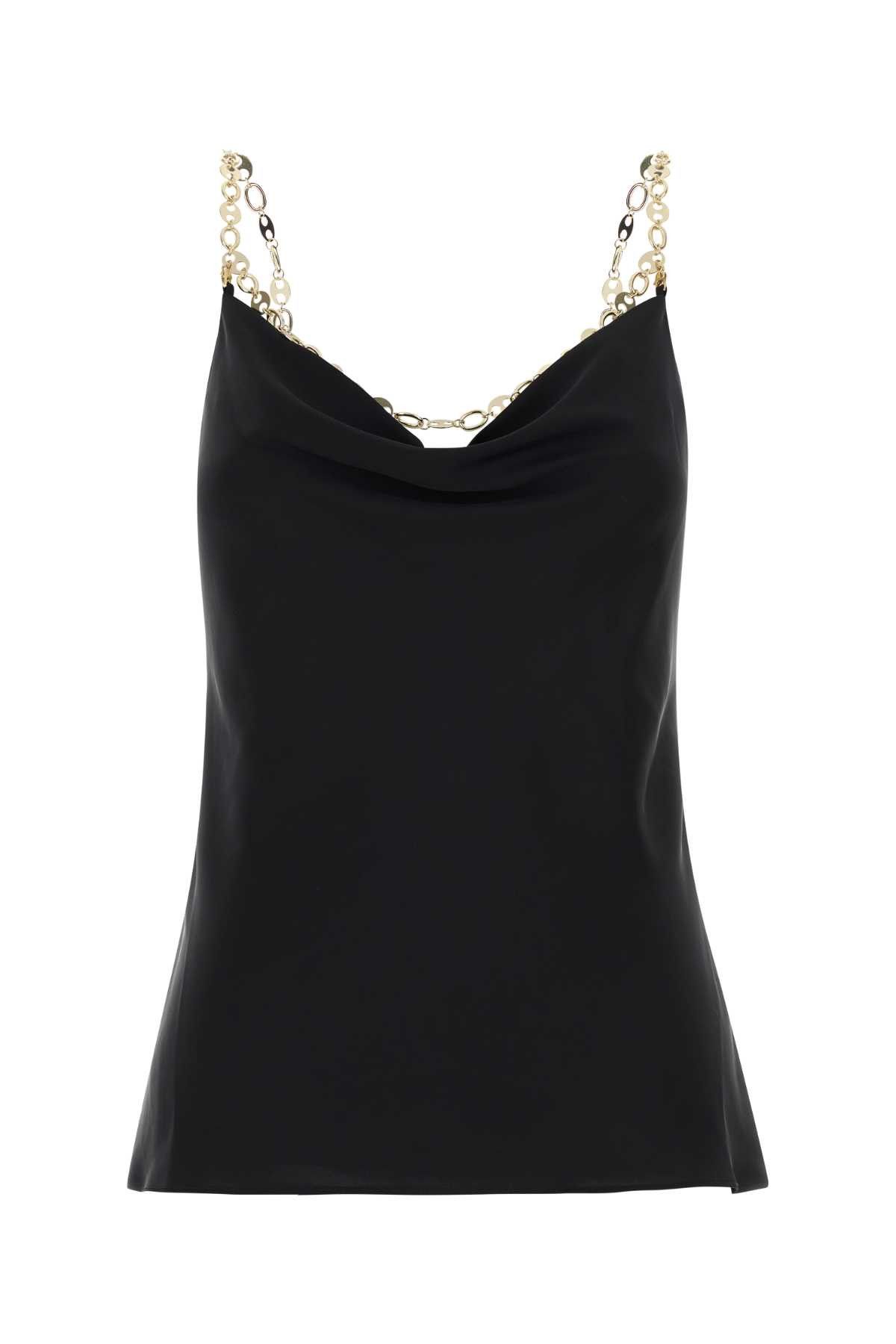 Paco Rabanne Black Satin Top Size M / US 6-8 / IT 42-44 - 1 Thumbnail