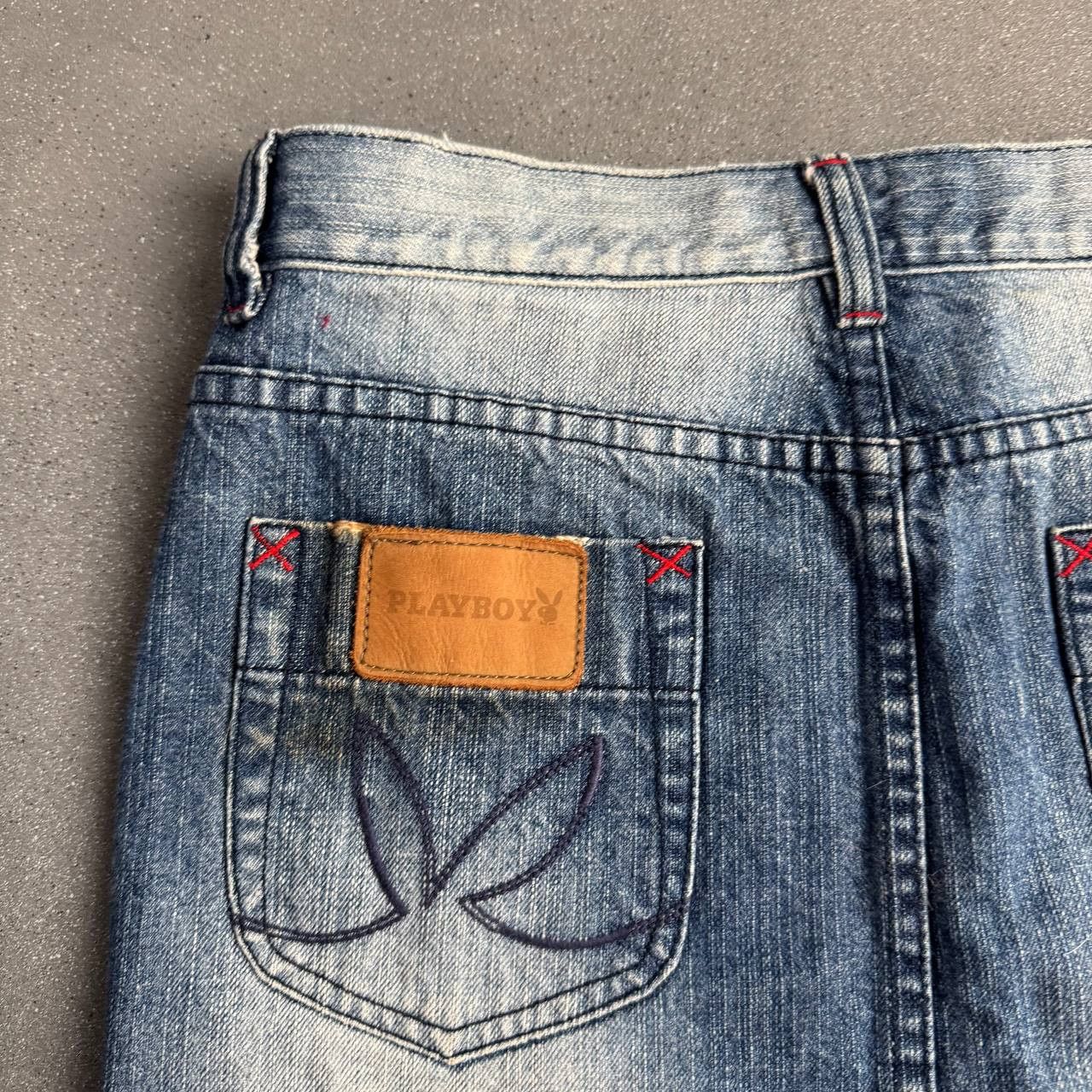 Japanese Brand × Playboy Playboy Y2K Vintage 2000's Washed Skirt Size 30" / US 8 / IT 44 - 8 Thumbnail
