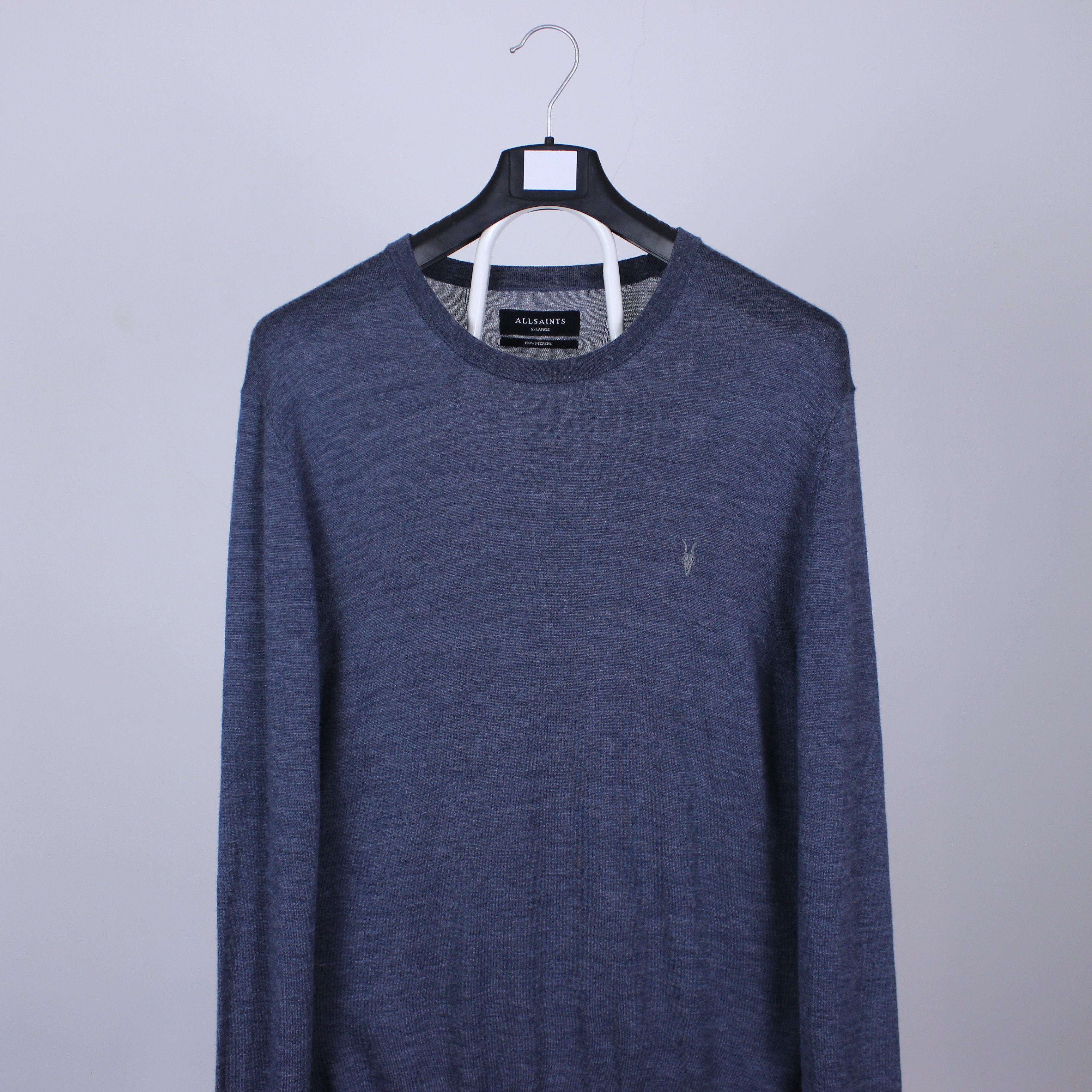 Allsaints Allsaints sweater merino wool L XL wool blue light Size US L / EU 52-54 / 3 - 1 Thumbnail