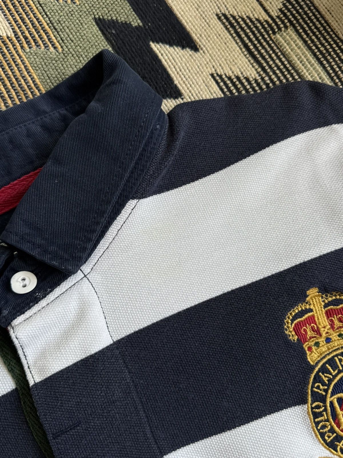 Polo Ralph Lauren Vintage Polo Ralph Lauren Stripped Rugby Longsleve Size US XL / EU 56 / 4 - 12 Thumbnail