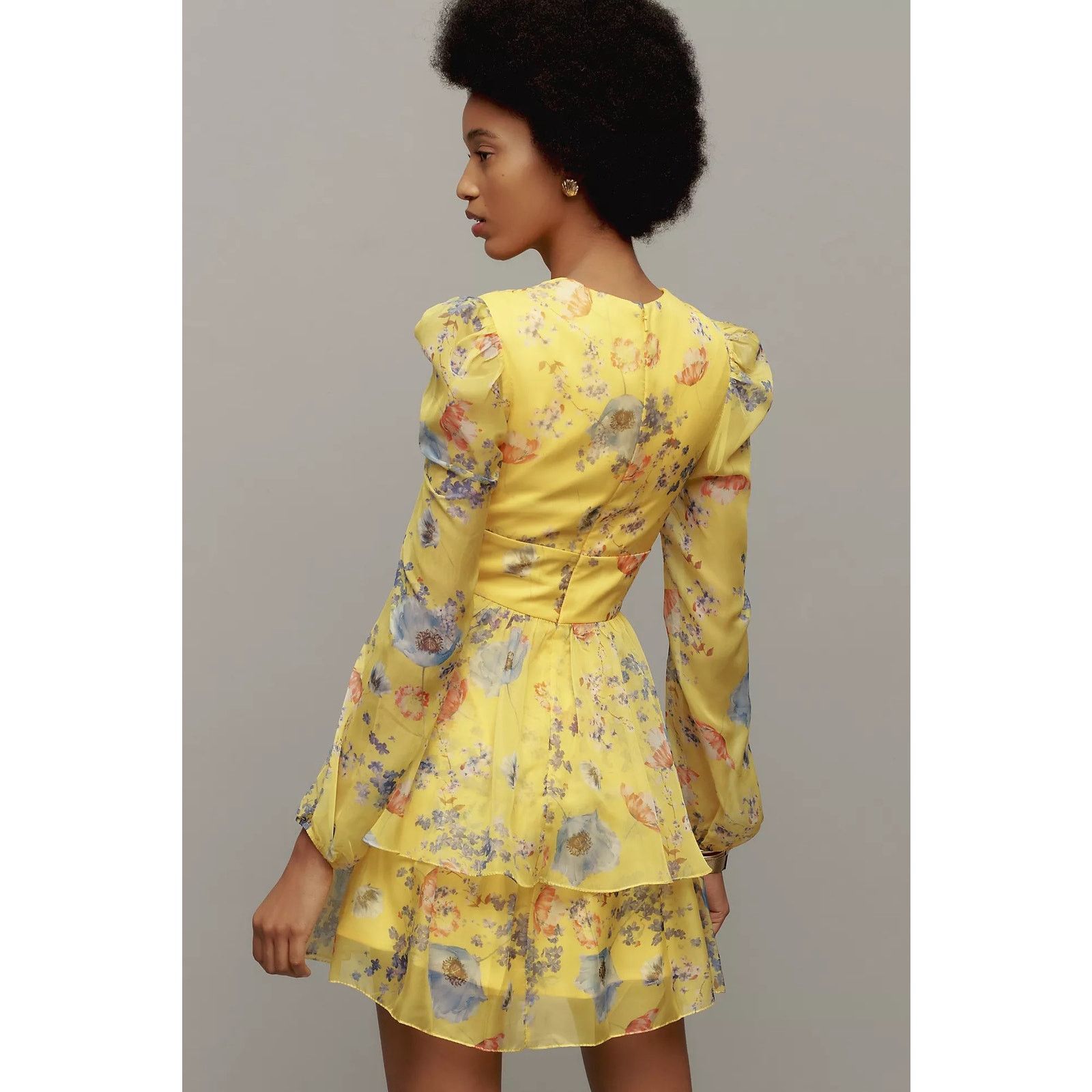Anthropologie Mac Duggal Long-Sleeve V-Neck Mini Dress Anthropologie Size M / US 6-8 / IT 42-44 - 9 Thumbnail