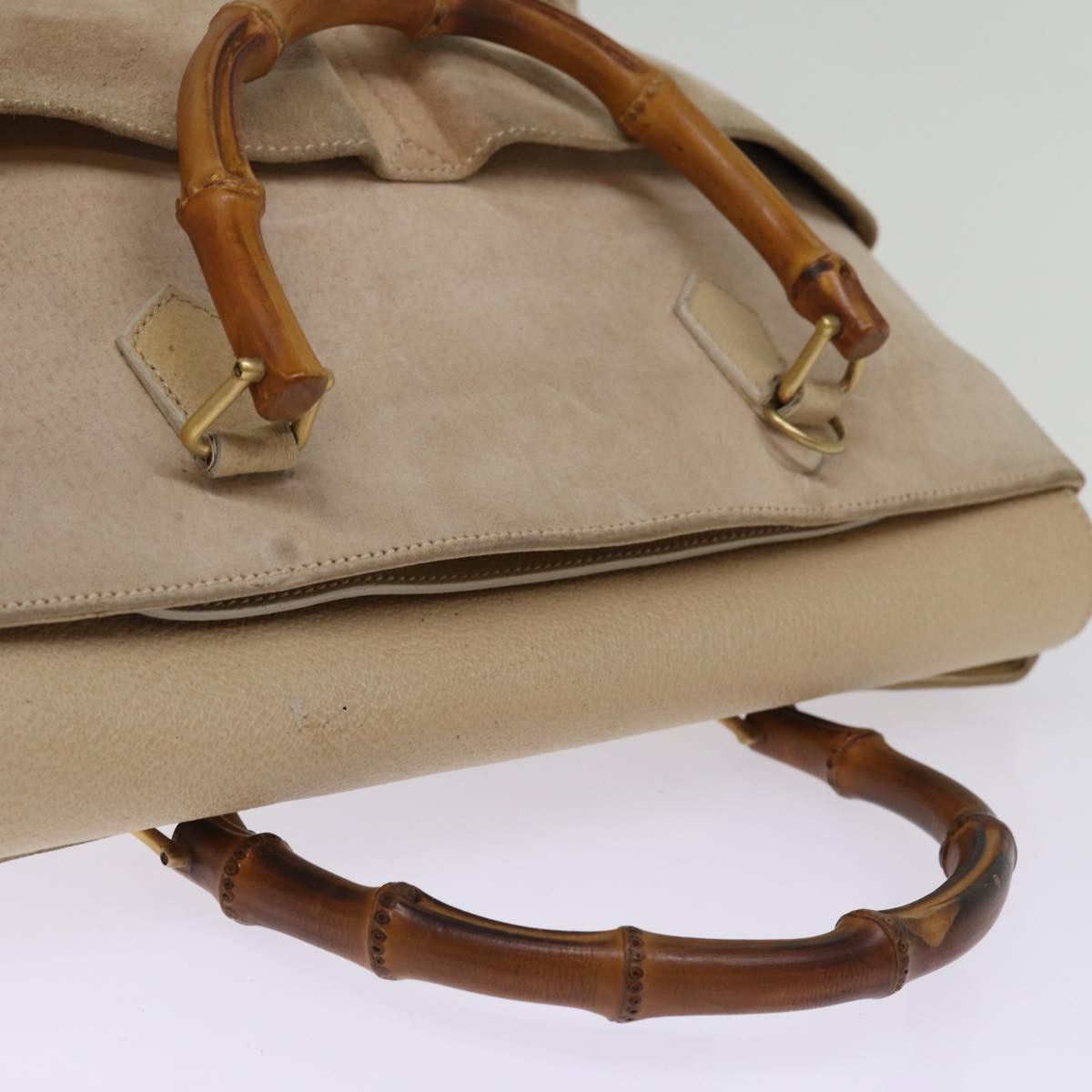 Gucci GUCCI Bamboo Tote Bag Suede Beige 002 2855 0322 0 Size ONE SIZE - 6 Thumbnail
